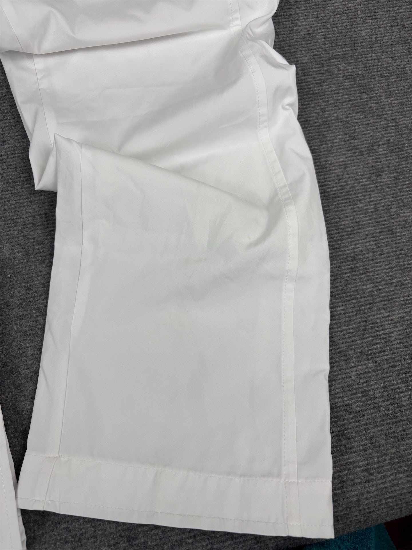 Vintage Y2K Nike Track Pants Womens S White Silver Swoosh Wide Leg Nylon Windbreaker