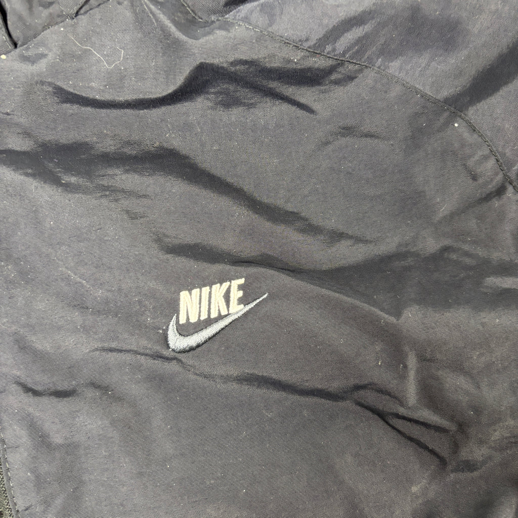 Vintage Y2K Nike Jacket Men's Large Black Fleece Lined Windbreaker