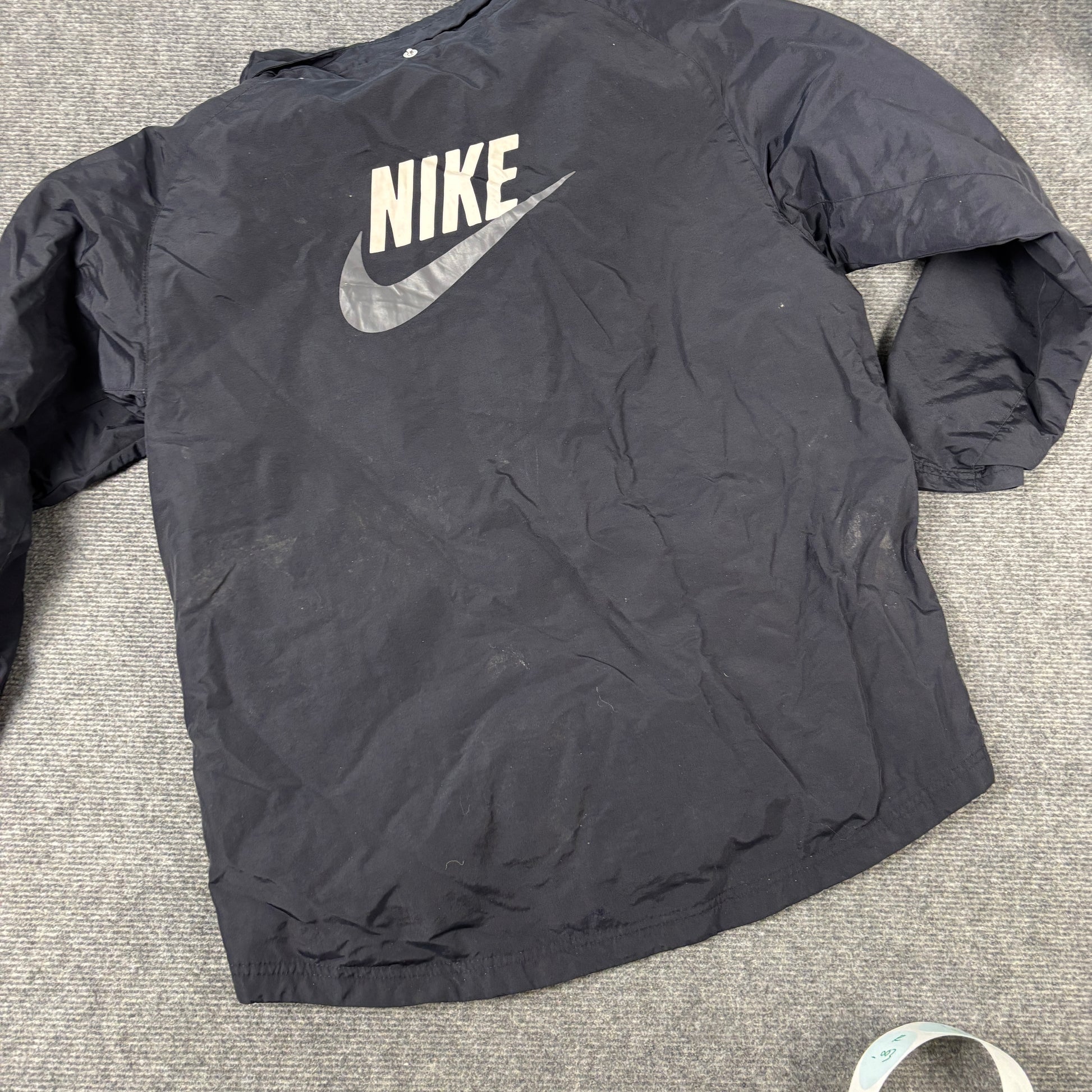 Vintage Y2K Nike Jacket Men's Large Black Fleece Lined Windbreaker
