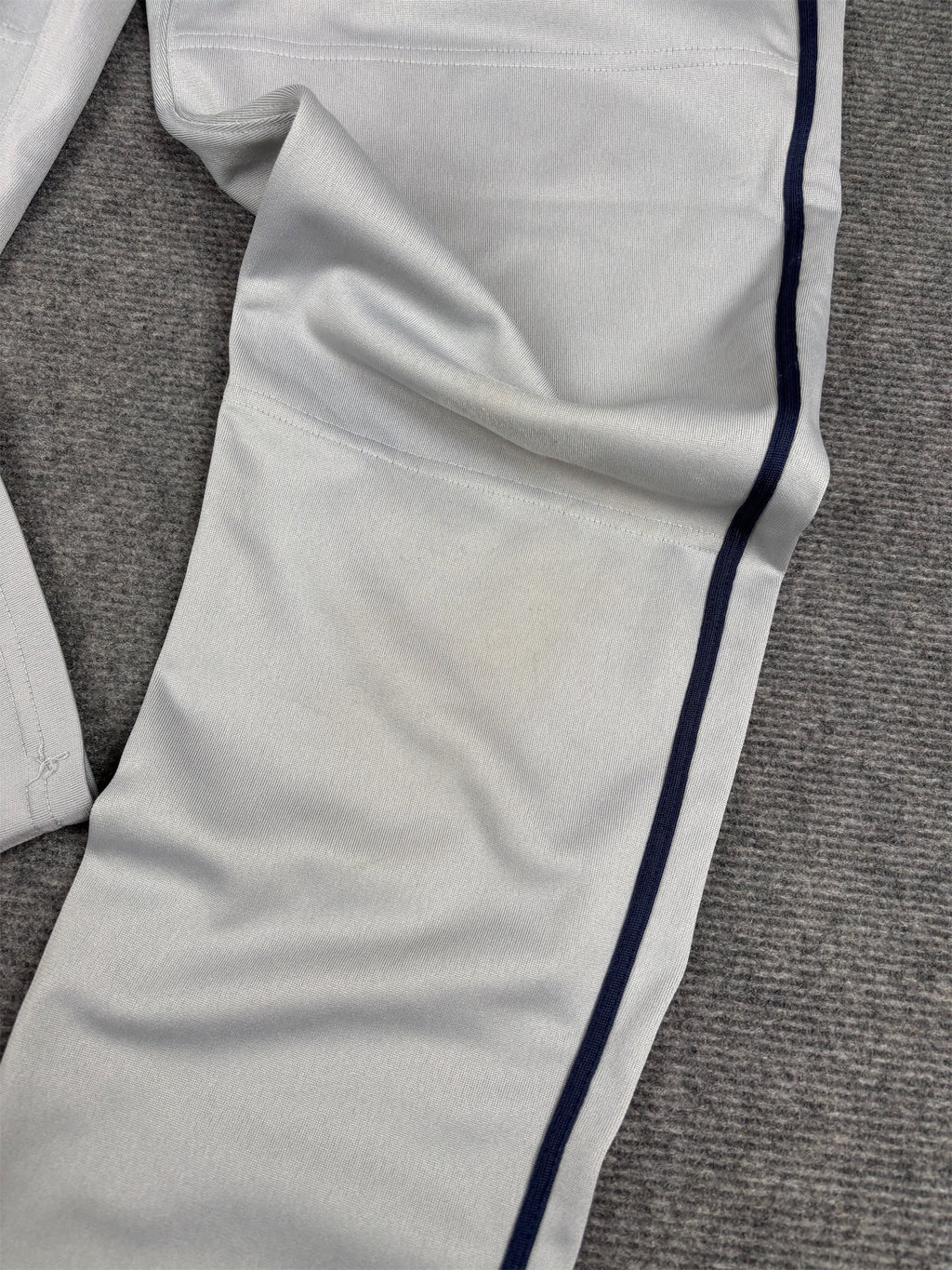 Vintage Y2K/2010s Nike Baseball Track Pants M Grey Navy Side Detail Straight Leg