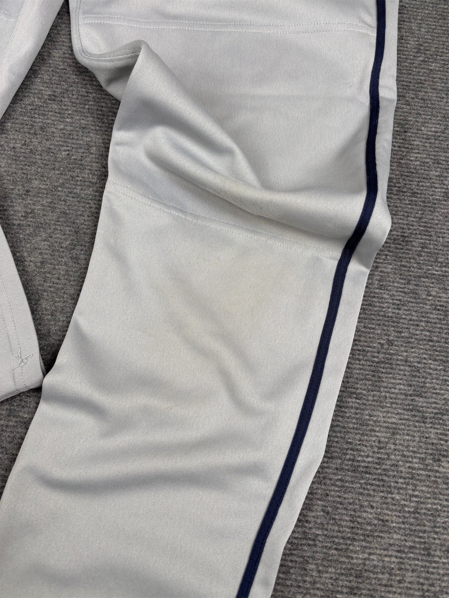 Vintage Y2K/2010s Nike Baseball Track Pants M Grey Navy Side Detail Straight Leg
