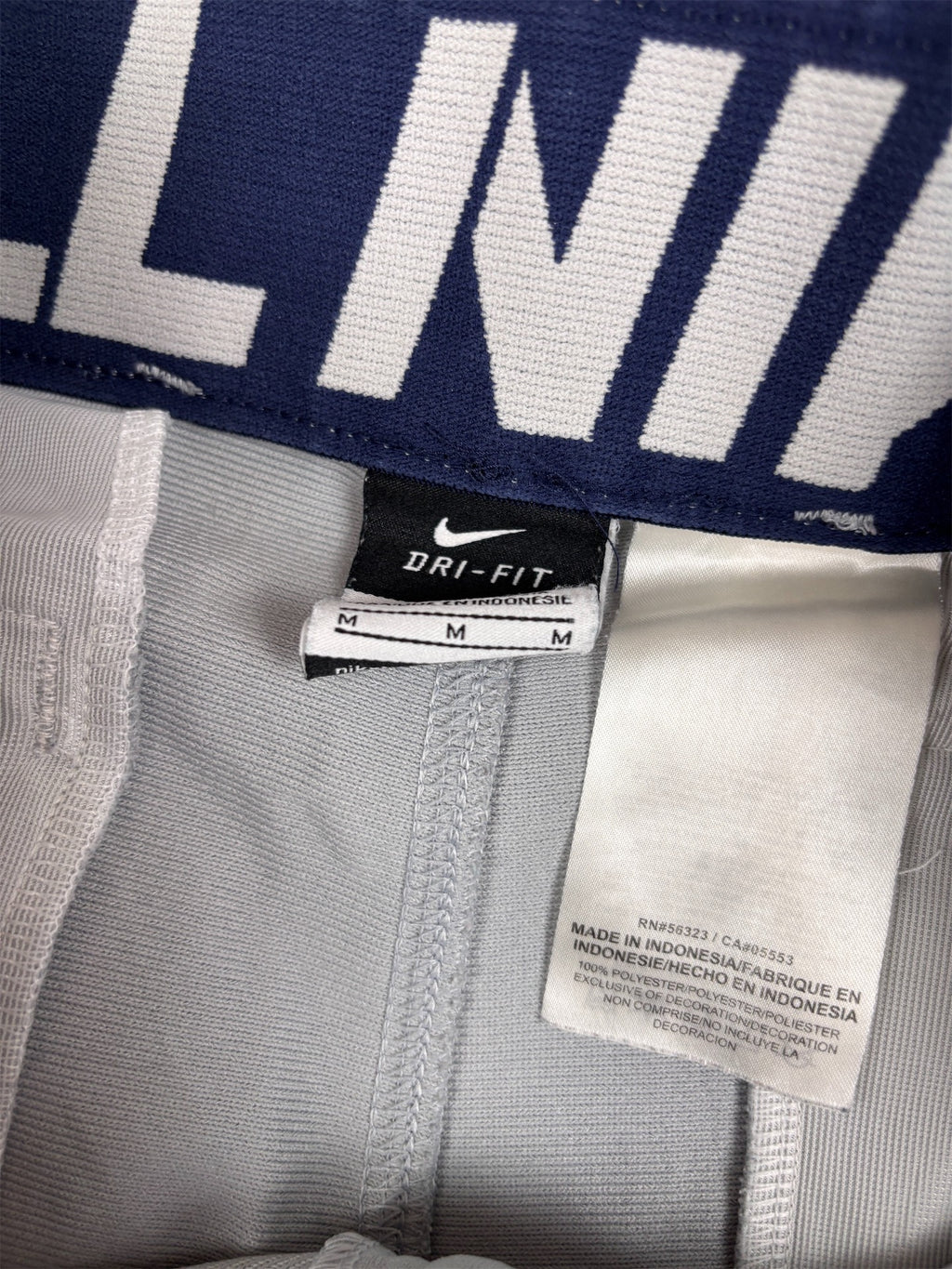 Vintage Y2K/2010s Nike Baseball Track Pants M Grey Navy Side Detail Straight Leg