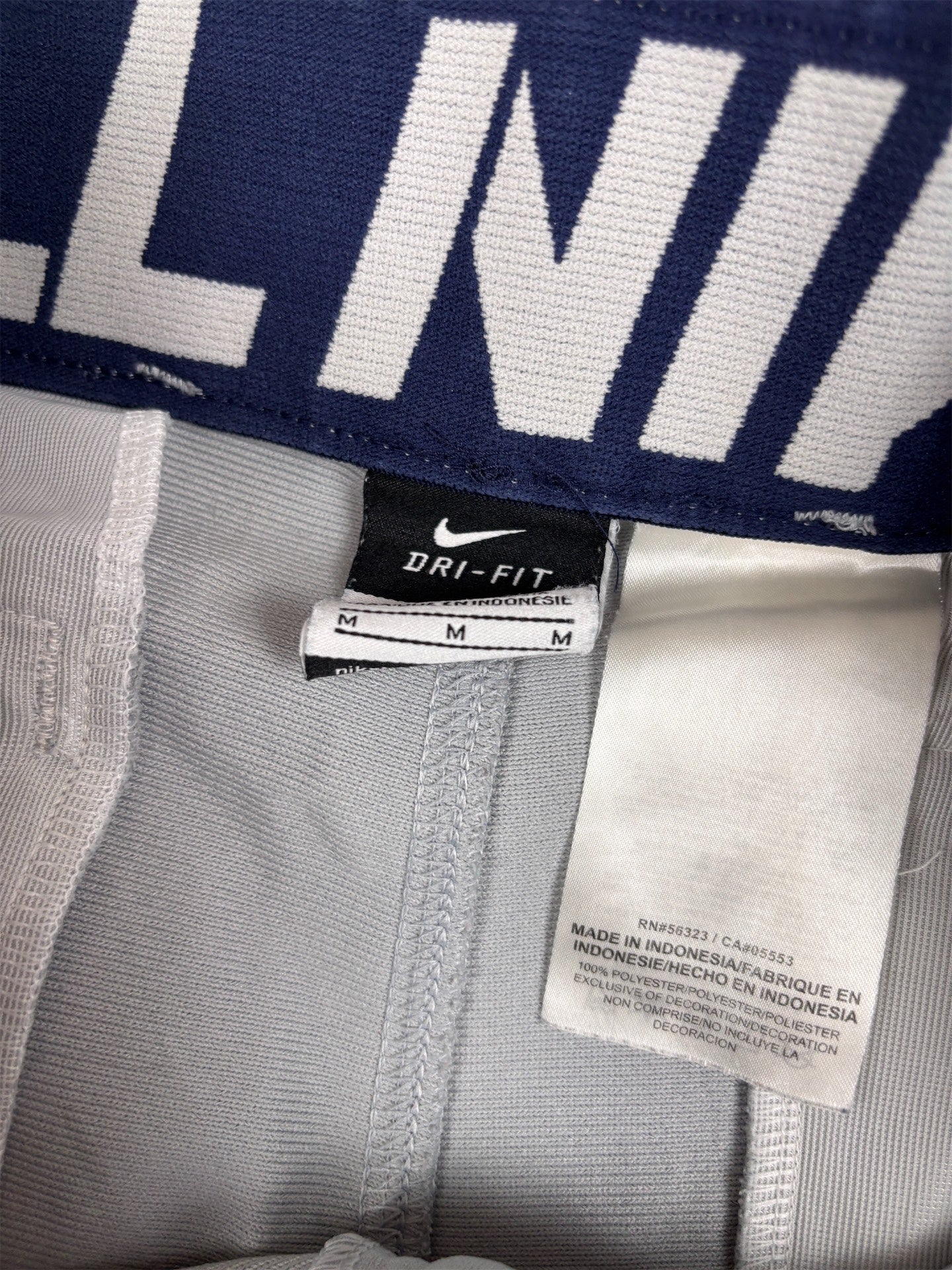 Vintage Y2K/2010s Nike Baseball Track Pants M Grey Navy Side Detail Straight Leg