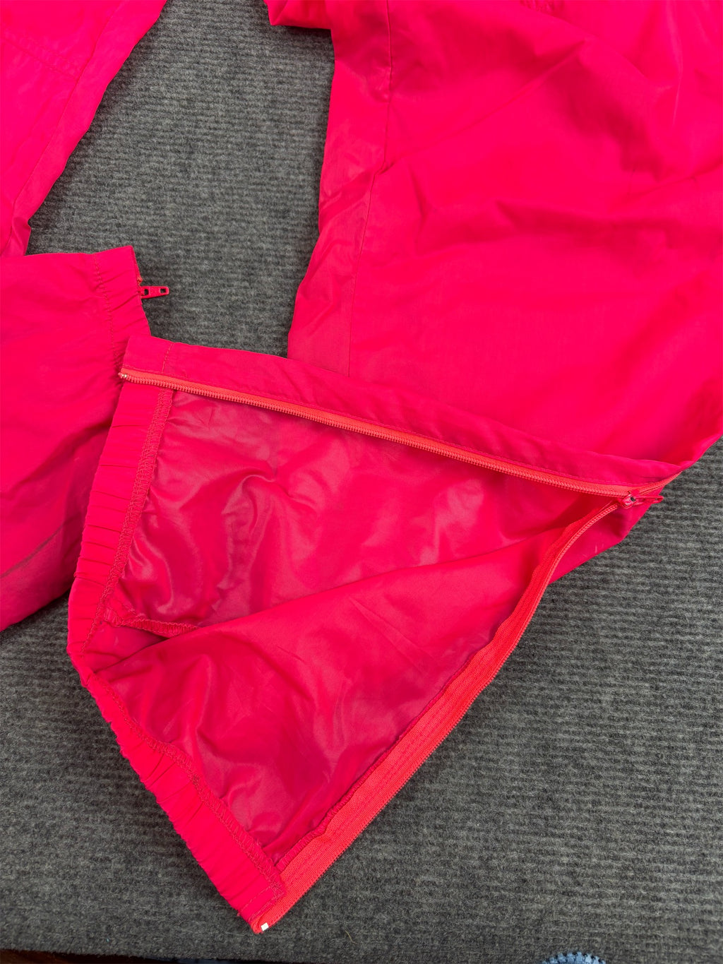 Vintage 80s/90s Nike Track Pants Size M Fluro Pink Blue Cuffed Nylon Windbreakers