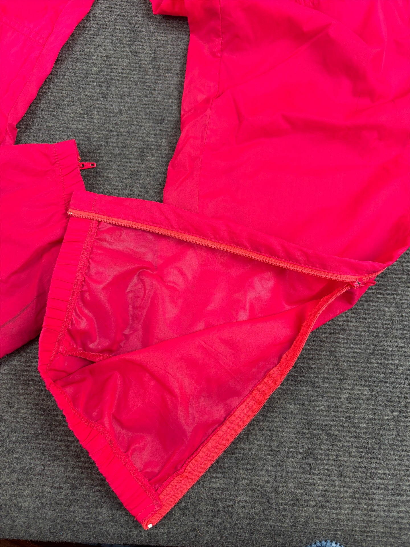 Vintage 80s/90s Nike Track Pants Size M Fluro Pink Blue Cuffed Nylon Windbreakers