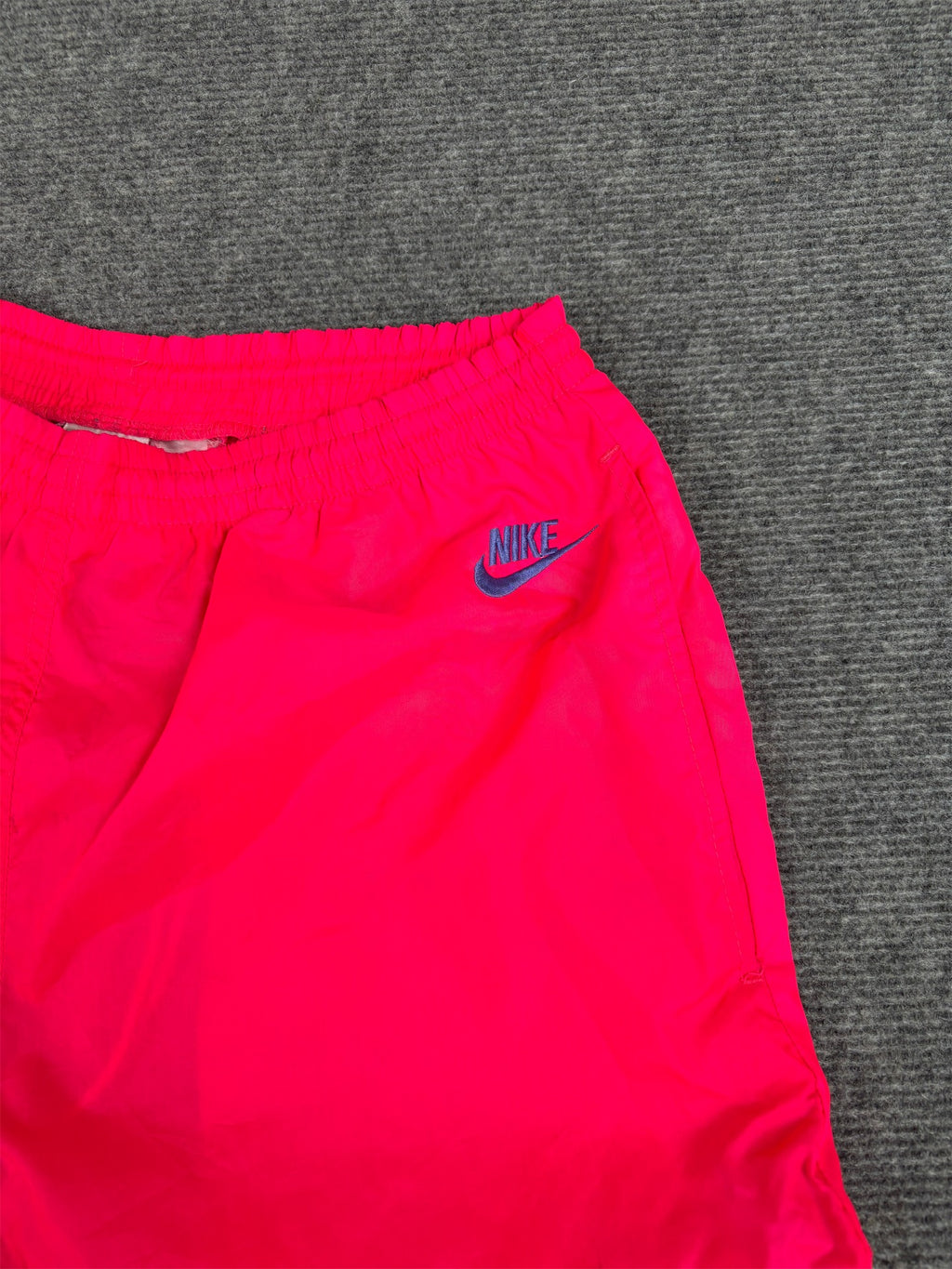 Vintage 80s/90s Nike Track Pants Size M Fluro Pink Blue Cuffed Nylon Windbreakers