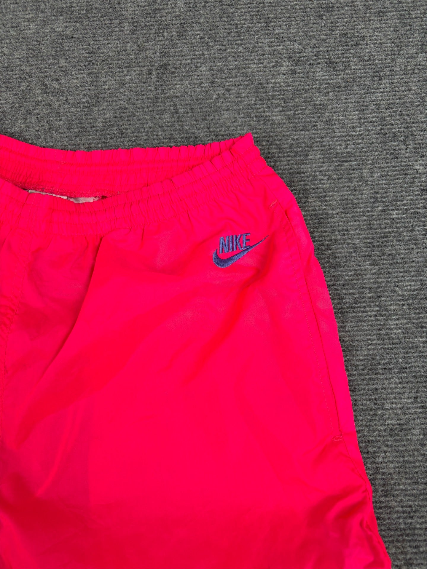 Vintage 80s/90s Nike Track Pants Size M Fluro Pink Blue Cuffed Nylon Windbreakers