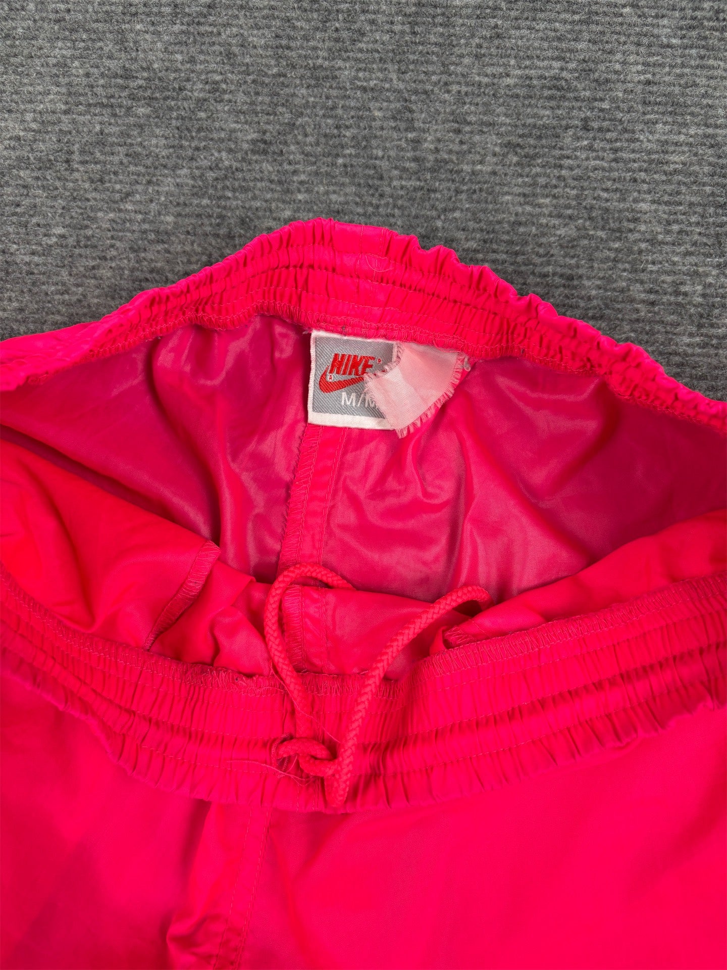Vintage 80s/90s Nike Track Pants Size M Fluro Pink Blue Cuffed Nylon Windbreakers