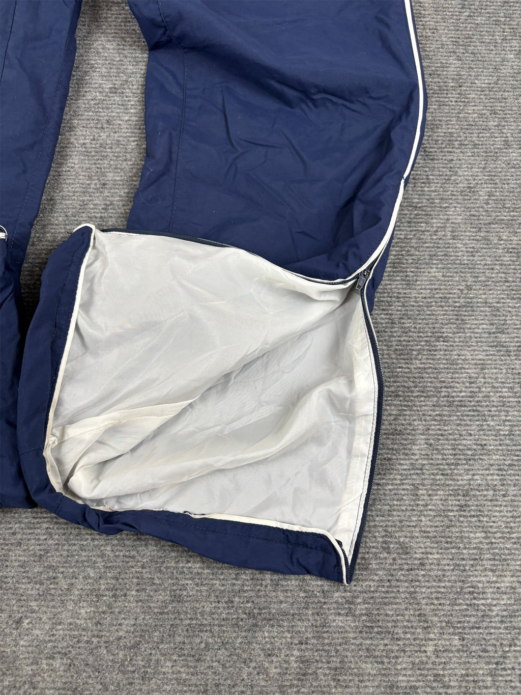 Vintage Y2K Nike Track Pants S Navy White Detail Wide Leg Windbreakers
