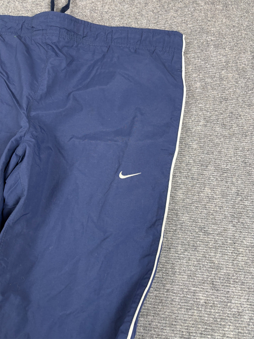 Vintage Y2K Nike Track Pants S Navy White Detail Wide Leg Windbreakers