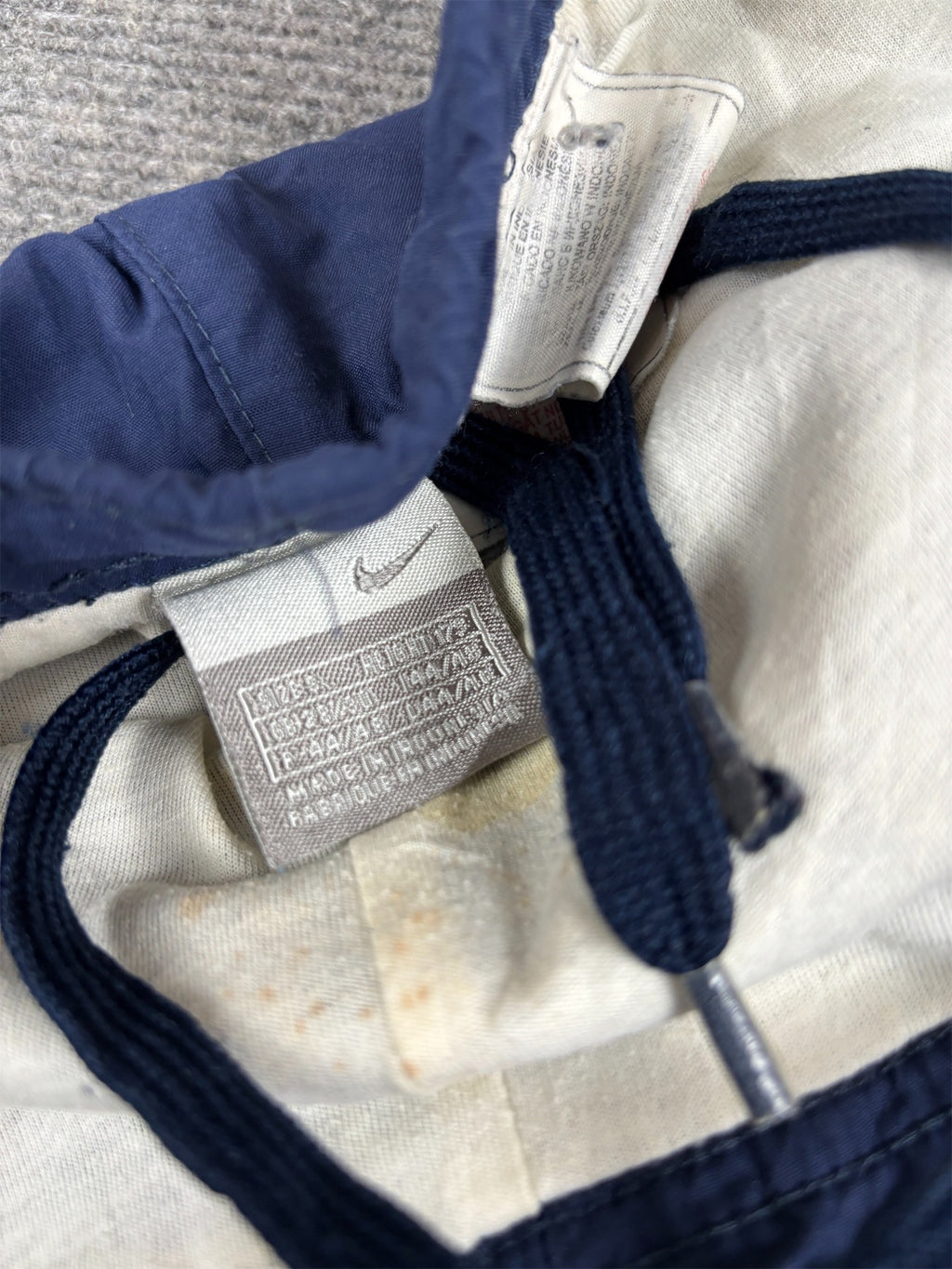 Vintage Y2K Nike Track Pants S Navy White Detail Wide Leg Windbreakers