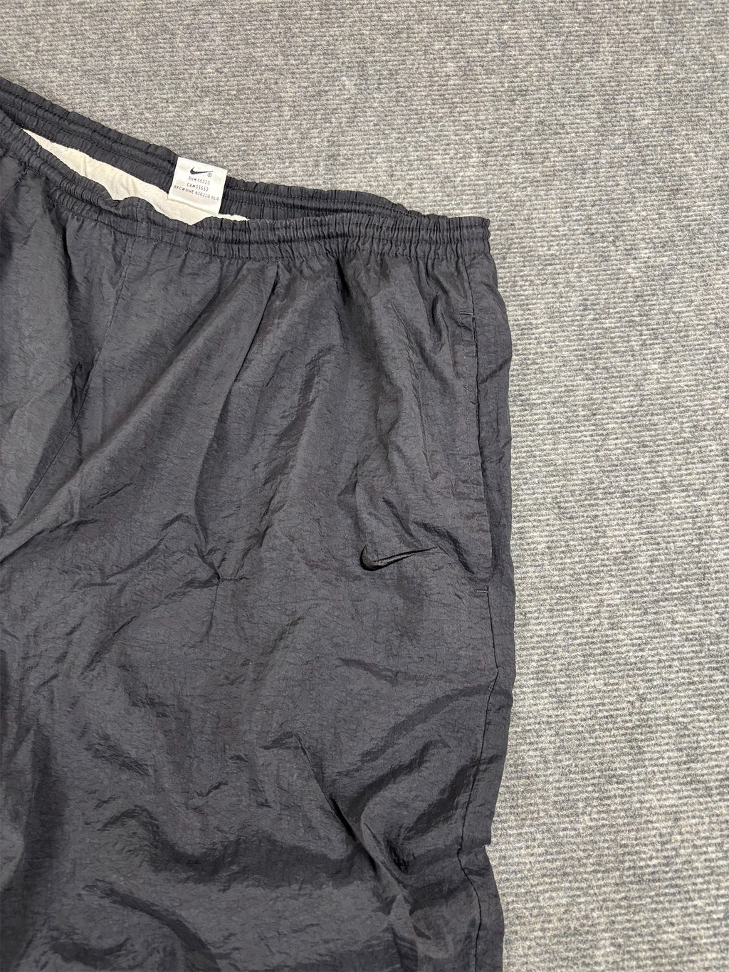 Vintage 90s Nike Track Pants Size L Double Black Classic Nylon Windbreakers