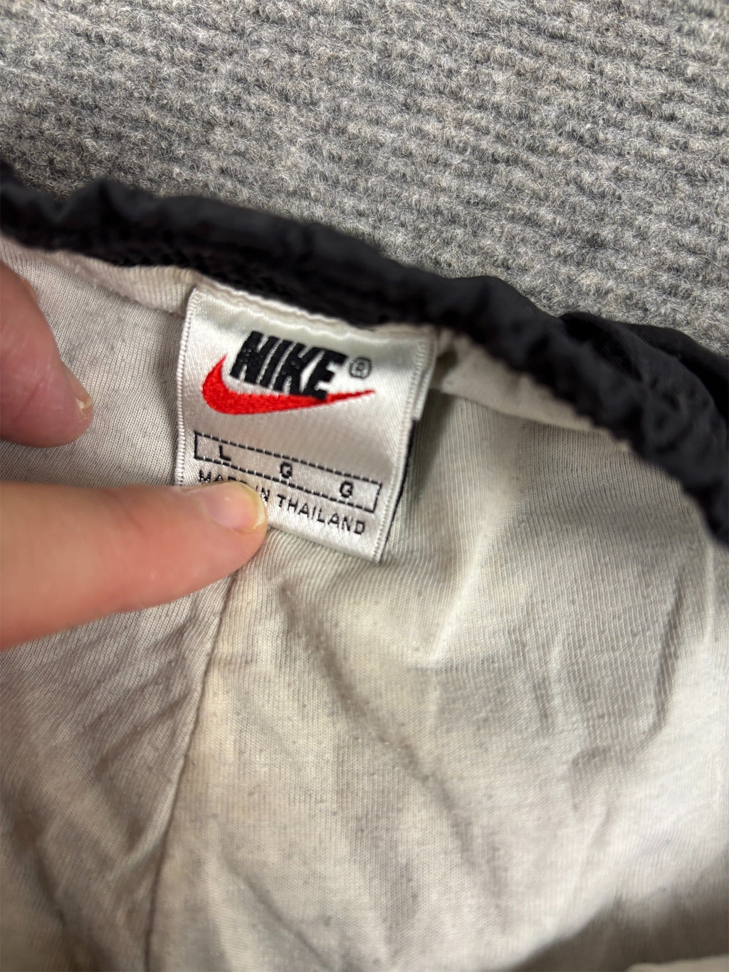 Vintage 90s Nike Track Pants Size L Double Black Classic Nylon Windbreakers