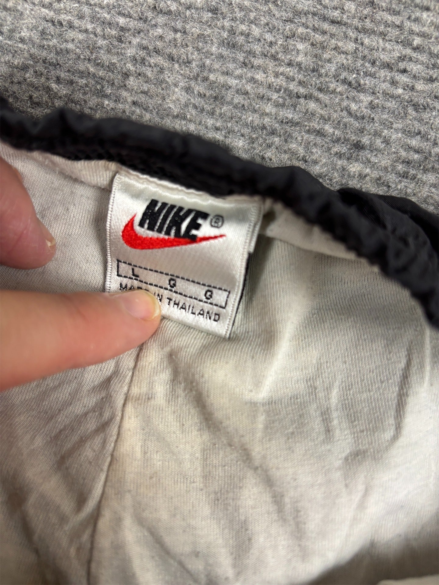Vintage 90s Nike Track Pants Size L Double Black Classic Nylon Windbreakers