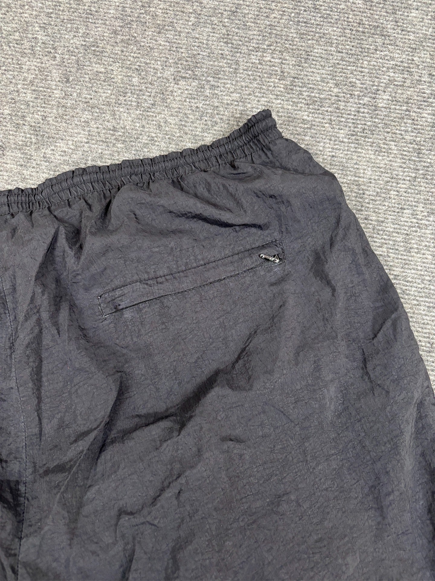 Vintage 90s Nike Track Pants Size L Double Black Classic Nylon Windbreakers