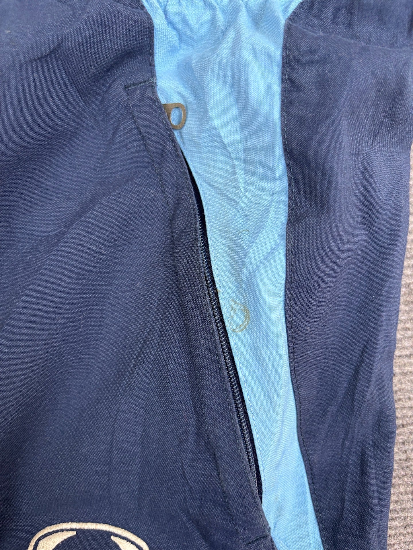 Vintage Y2K Nike Football Track Pants L Navy Blue Detail Wide Leg Windbreakers