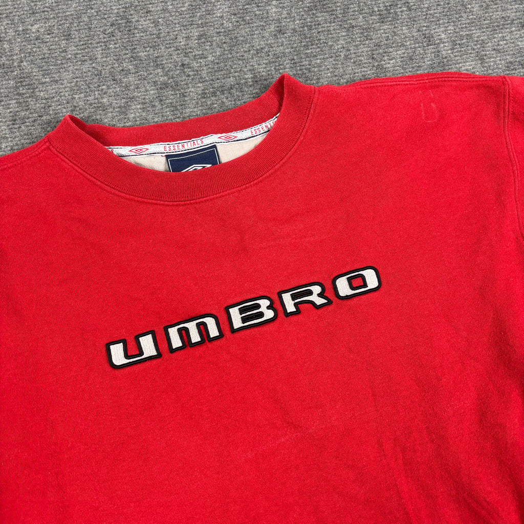 Vintage Umbro Jumper Men's Medium Red England Spell Out Logo