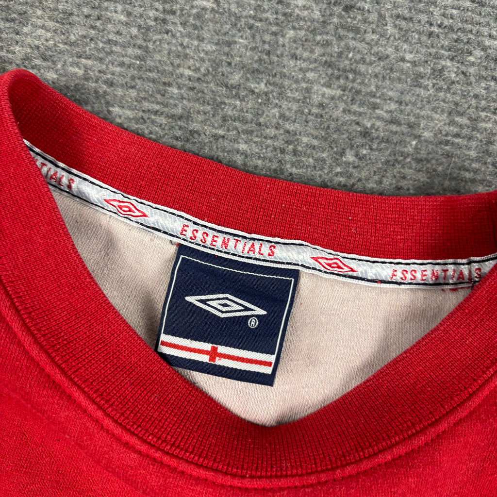 Vintage Umbro Jumper Men's Medium Red England Spell Out Logo