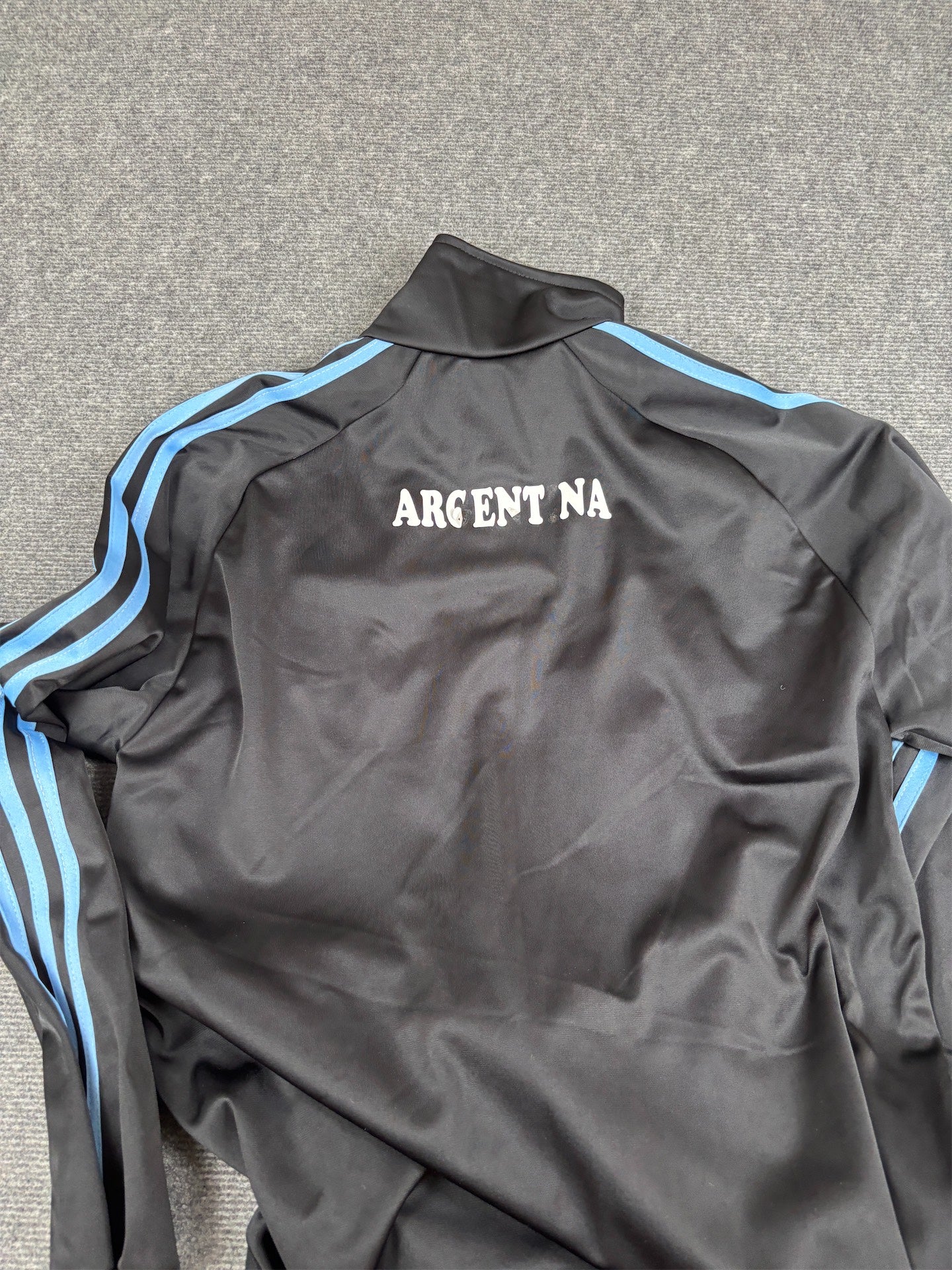 Vintage Adidas Argentina AFA Jumper Size M Black Blue Retro Football Patch Logos