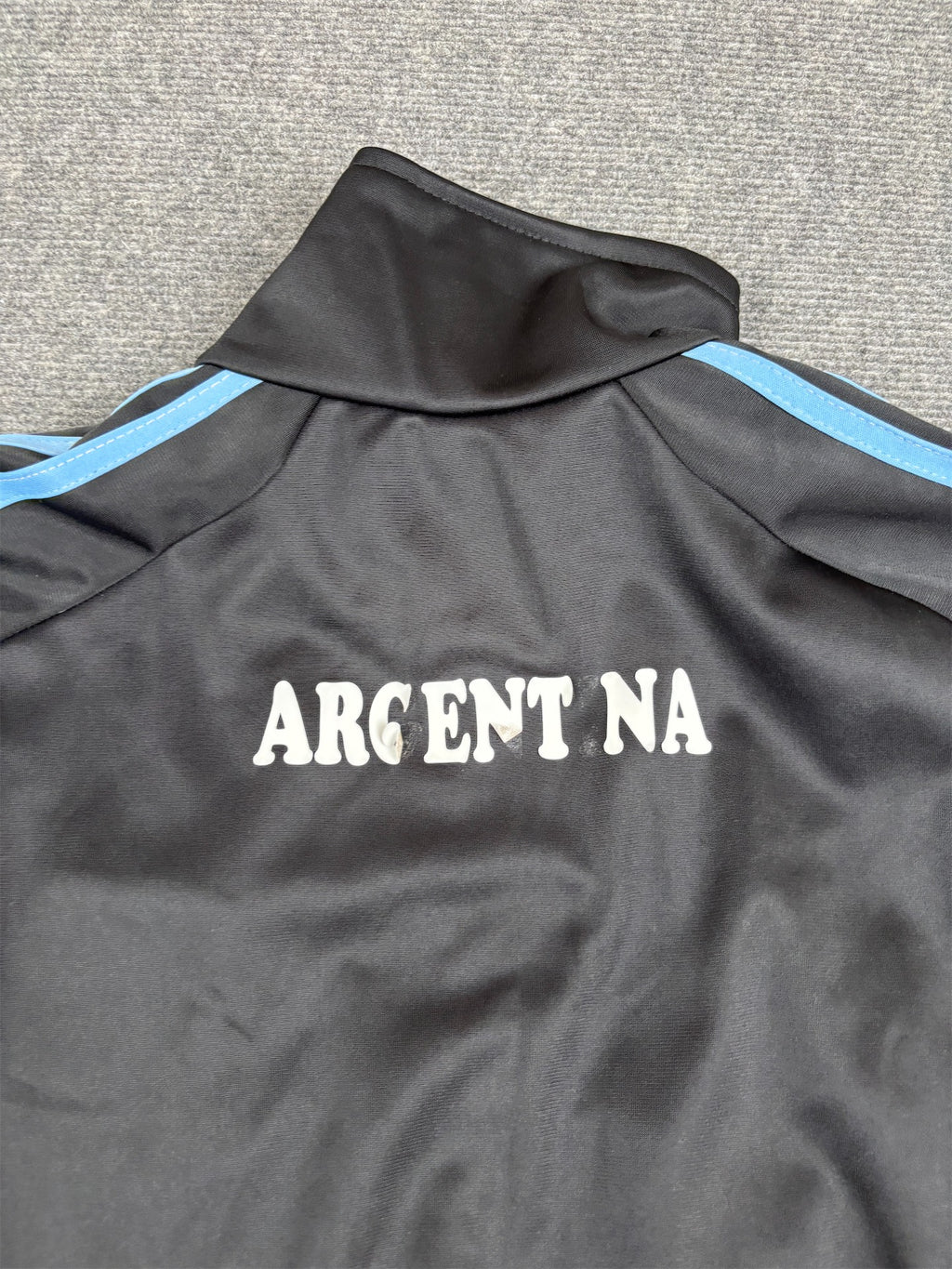 Vintage Adidas Argentina AFA Jumper Size M Black Blue Retro Football Patch Logos