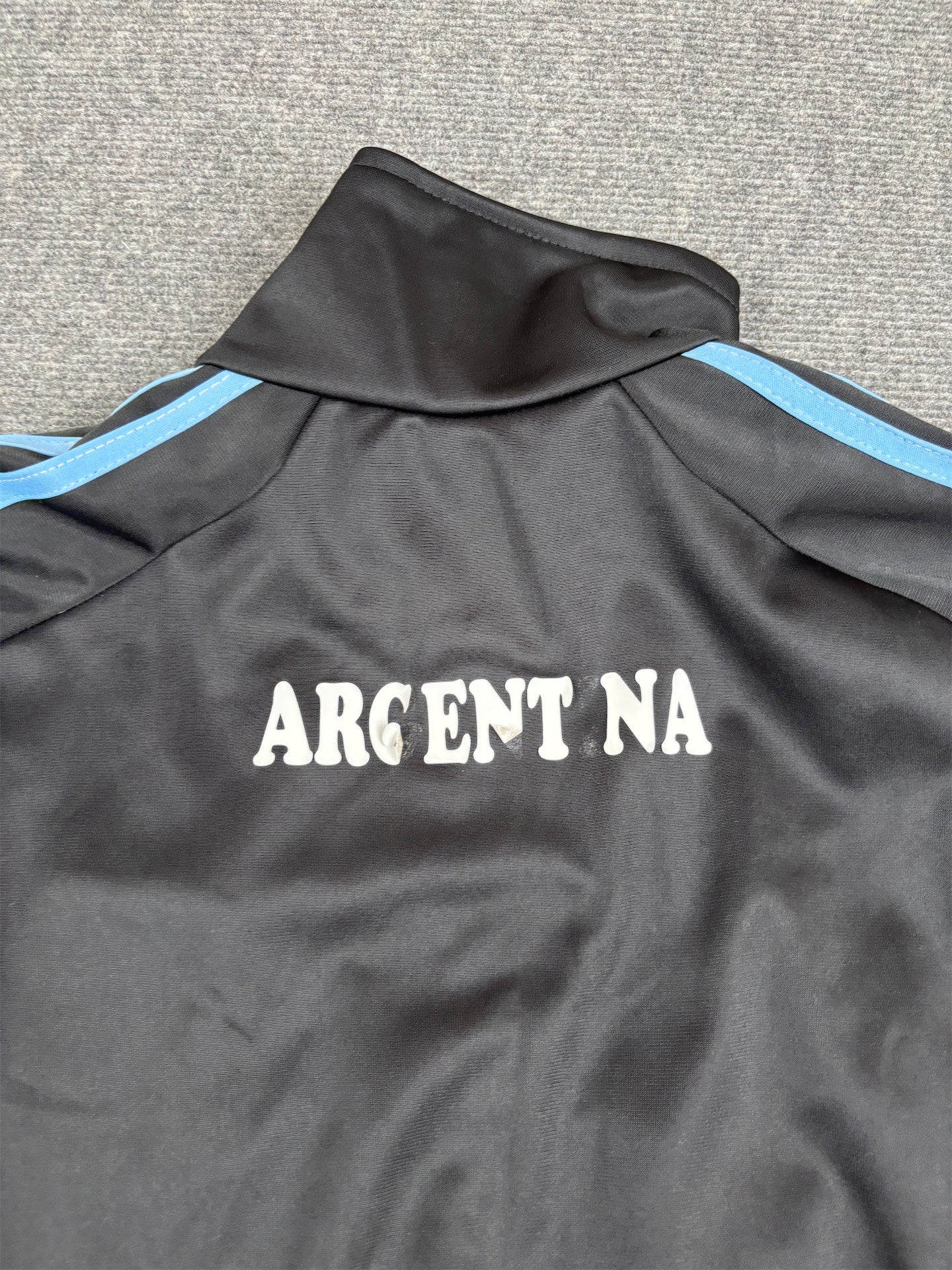 Vintage Adidas Argentina AFA Jumper Size M Black Blue Retro Football Patch Logos