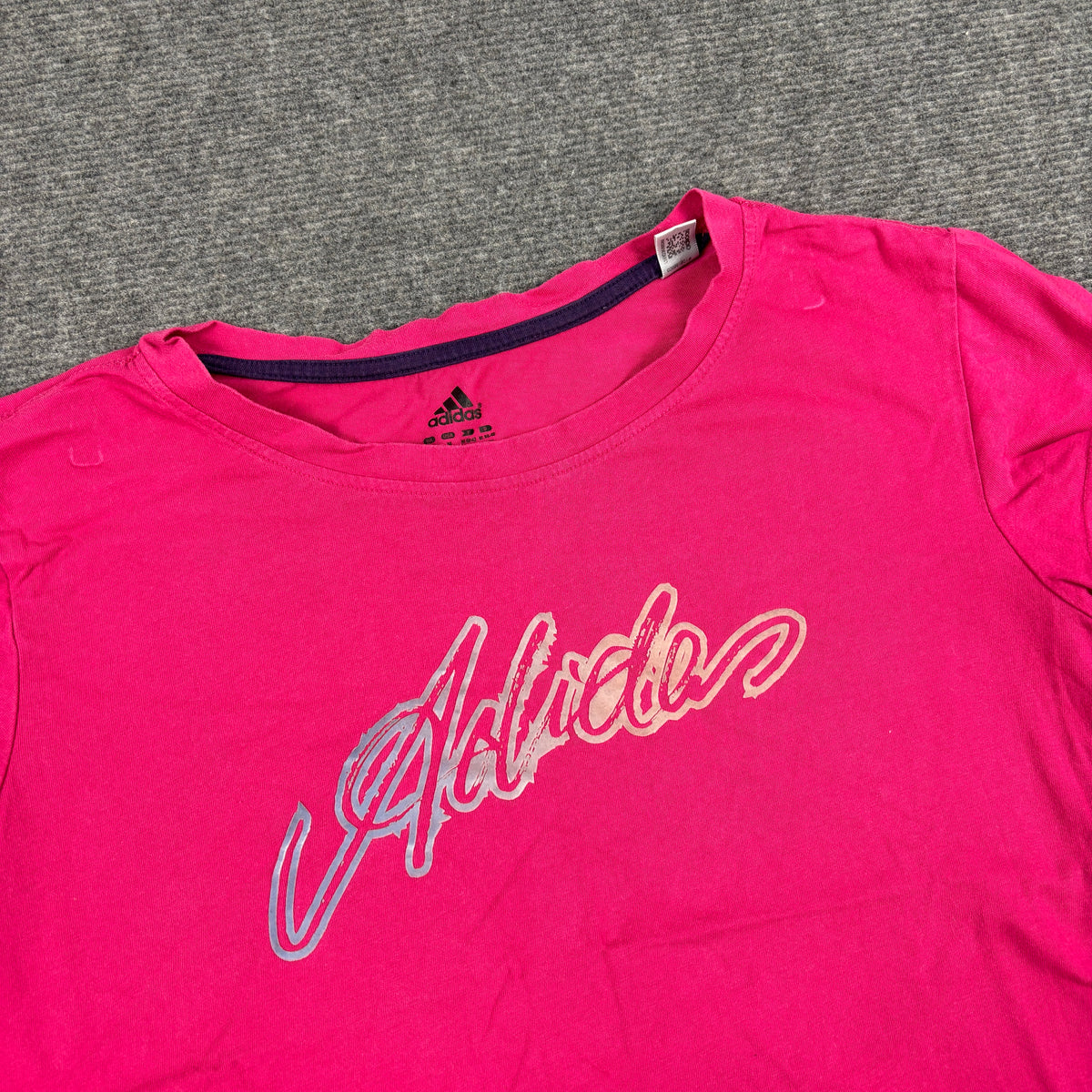 y2k Adidas activewear top women's small pink spell out