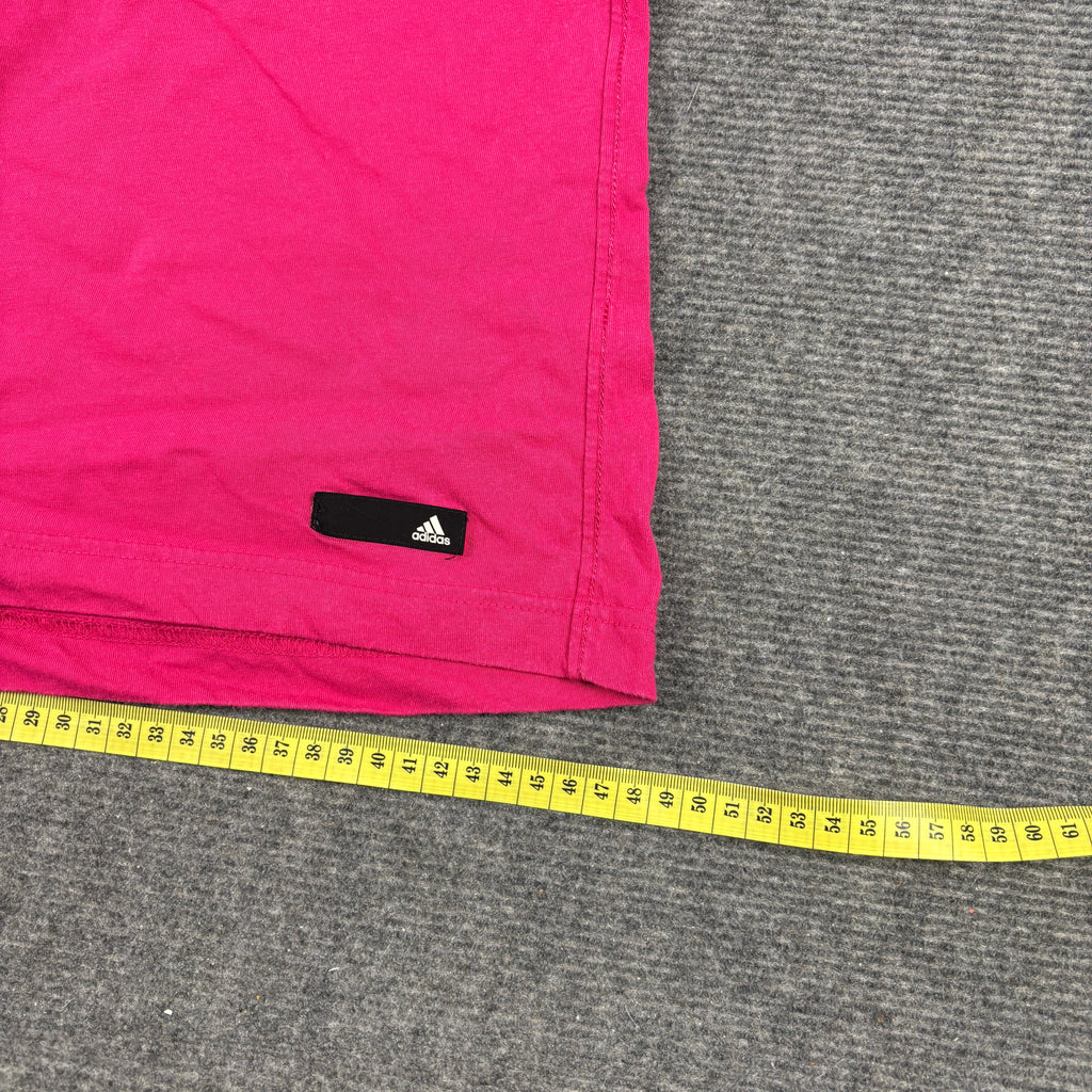y2k Adidas activewear top women's small pink spell out