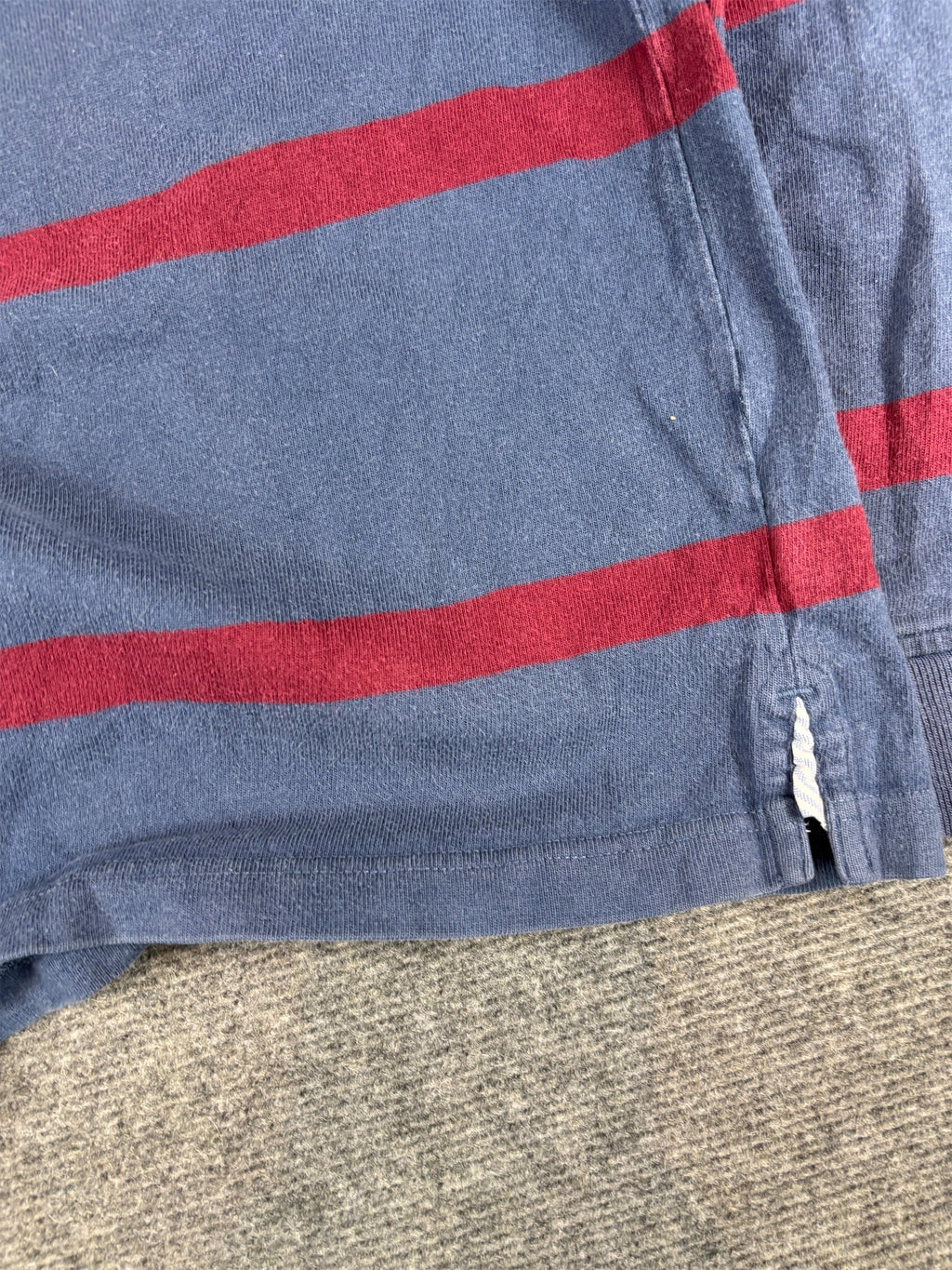 Tommy Hilfiger Rugby Polo Size S Navy Red Stripe Cotton Badge Logos