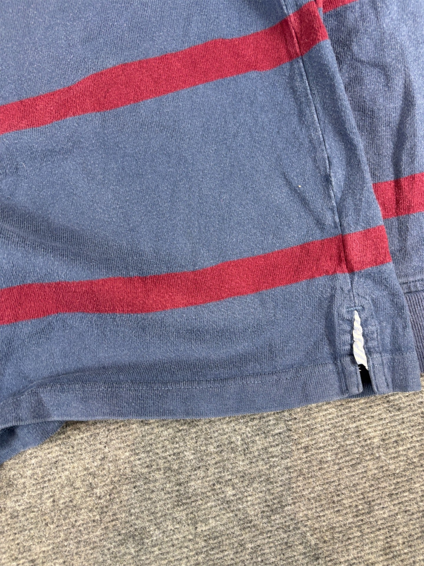 Tommy Hilfiger Rugby Polo Size S Navy Red Stripe Cotton Badge Logos