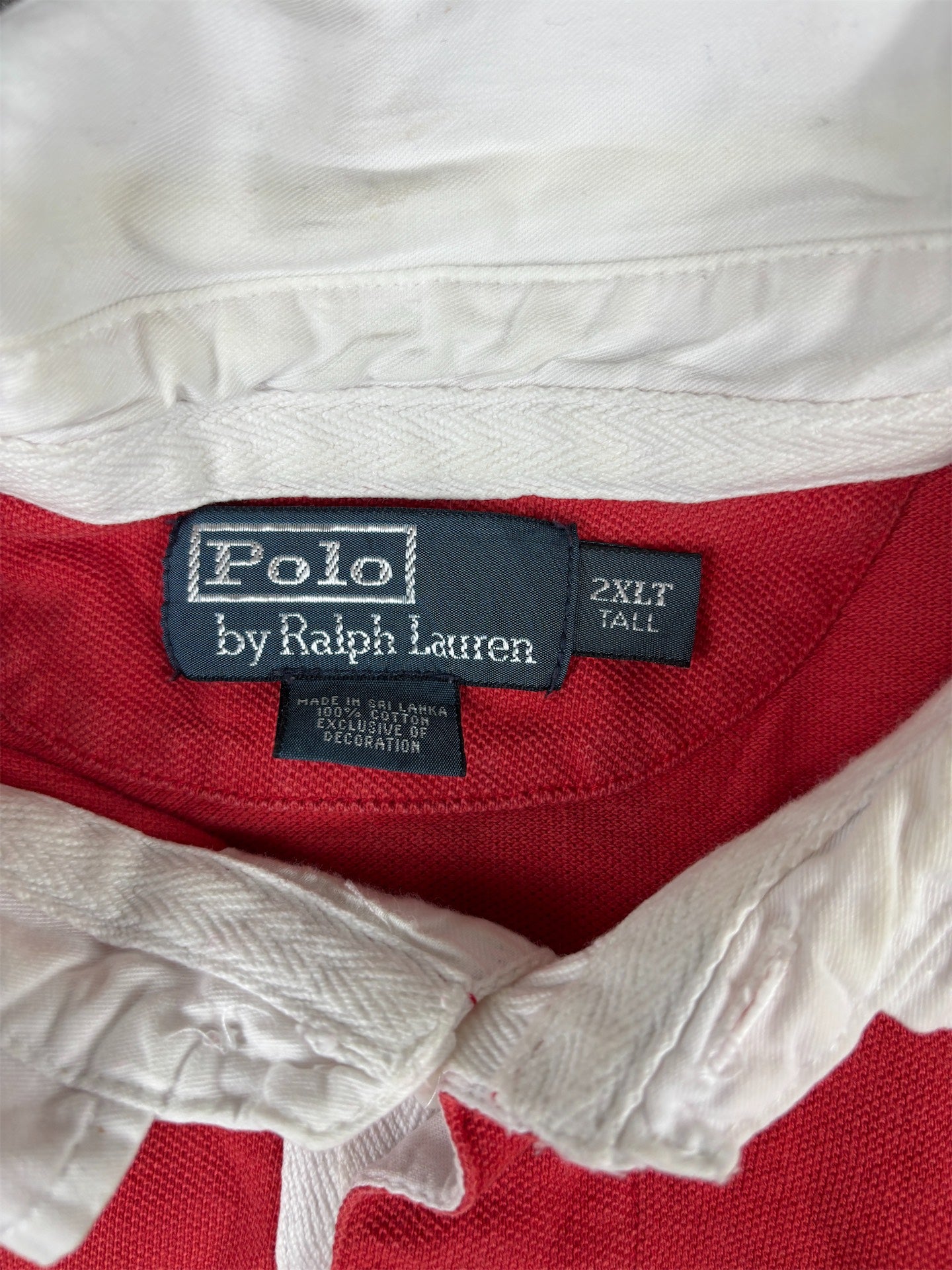 Vintage 90s Polo Ralph Lauren Rugby Polo XXL Red White Blue Cotton Rugby Style Oversized