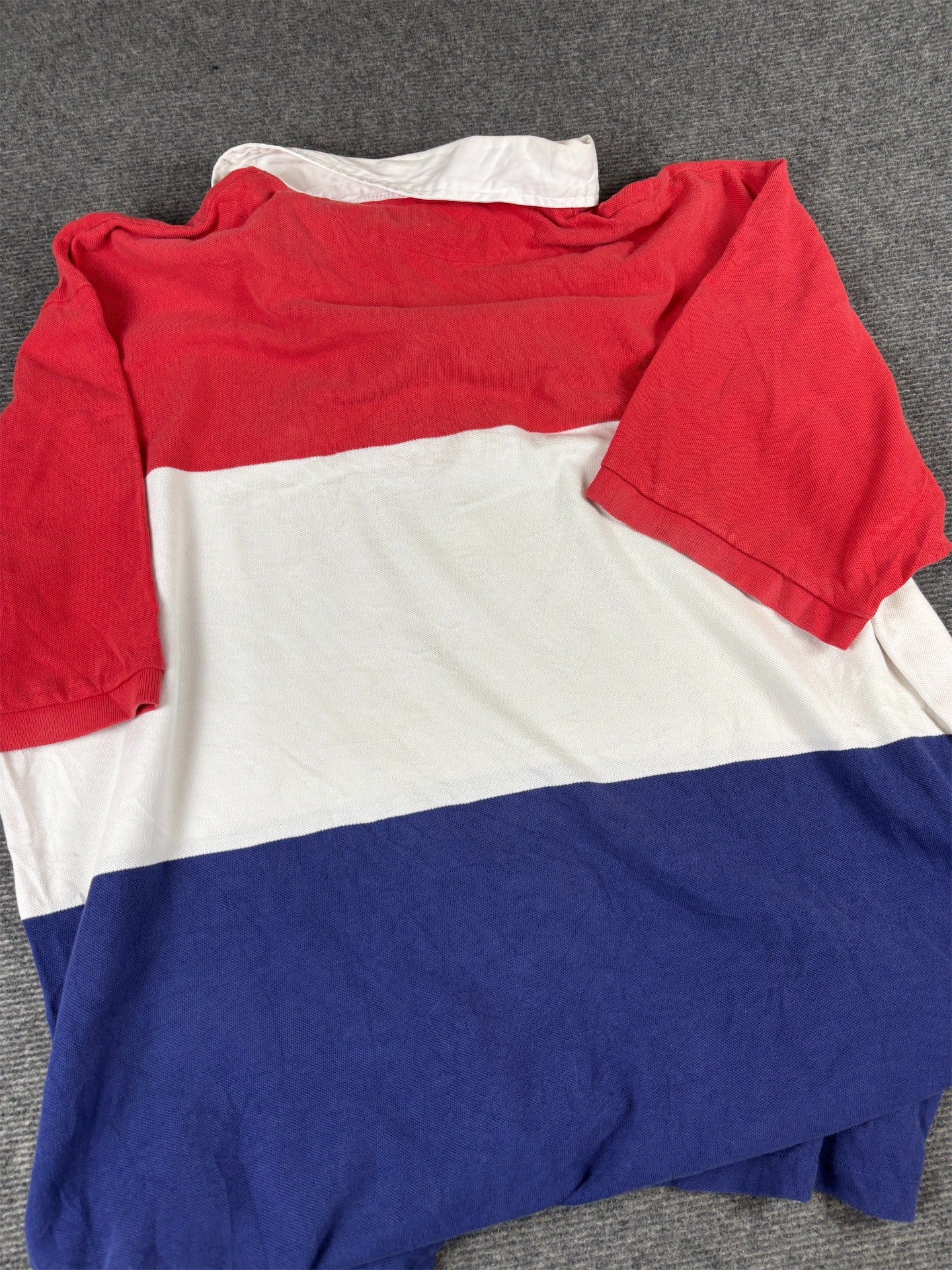 Vintage 90s Polo Ralph Lauren Rugby Polo XXL Red White Blue Cotton Rugby Style Oversized