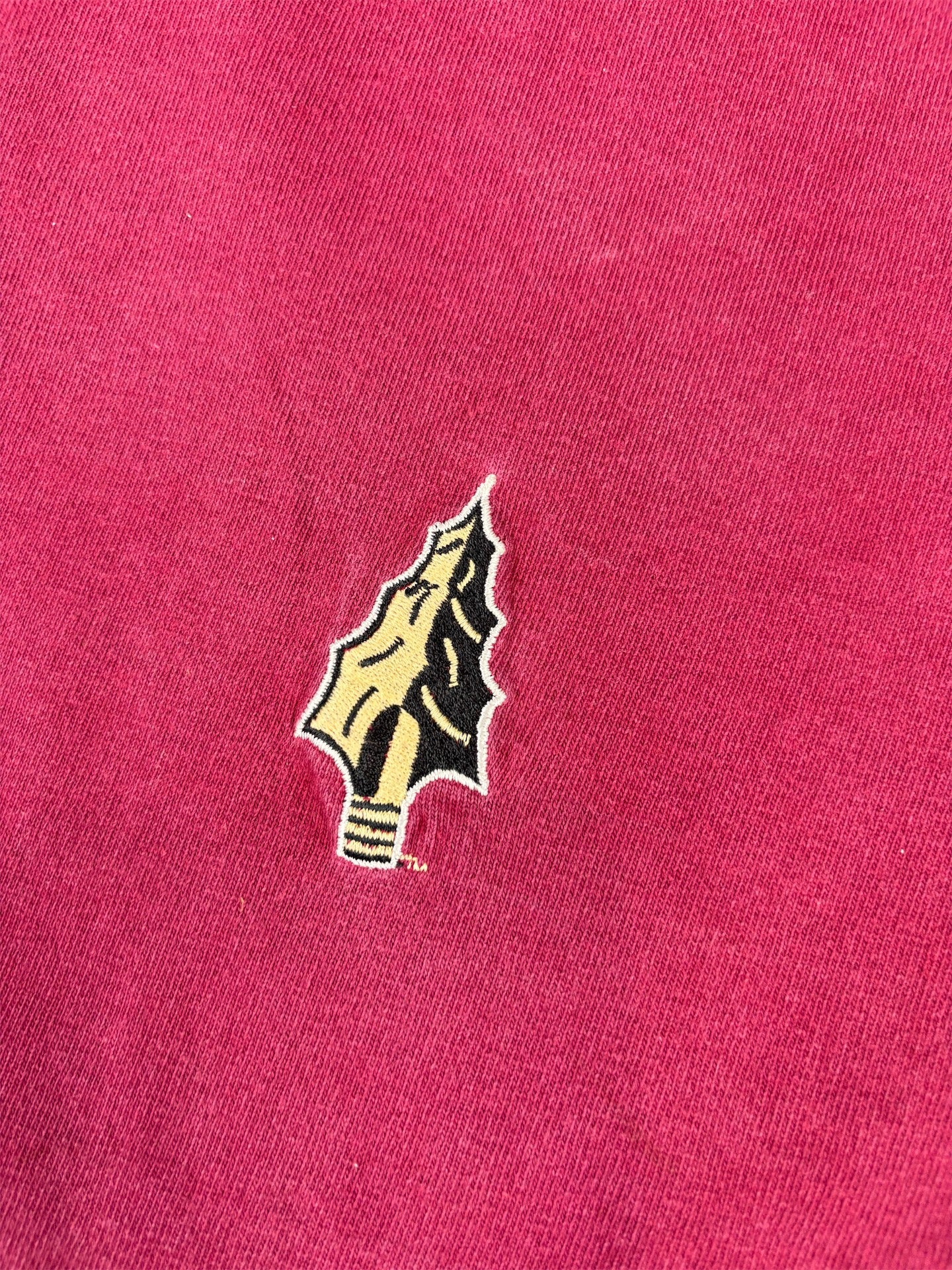 Vintage 90s Nike FSU Seminoles T-Shirt Size M Red Heavy Cotton Arrow Logo Embroidered