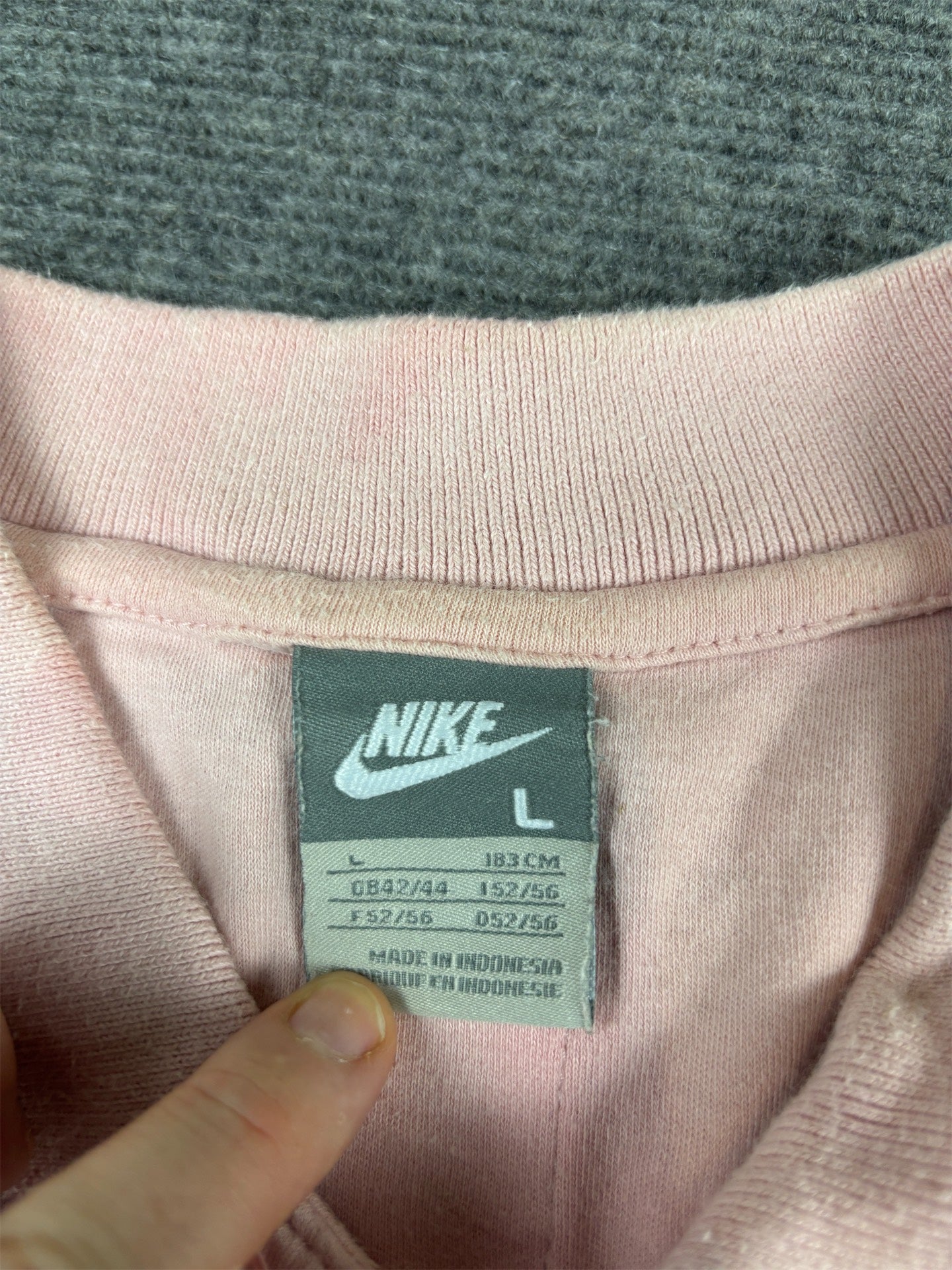 Vintage Y2K Nike Cortez 72 Polo Women’s L Pink Grey Logo Piping Panels Badge Logos