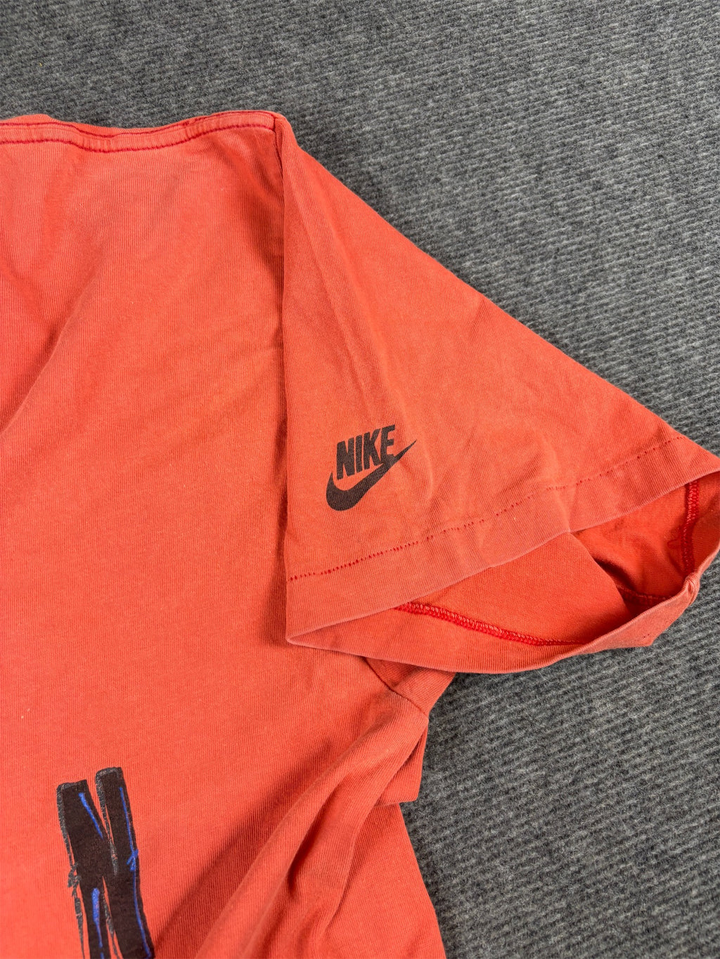 Vintage 90s Nike Jordan T-Shirt XL Red Orange Cotton Single Stitch Jumpman Spell Out Rare