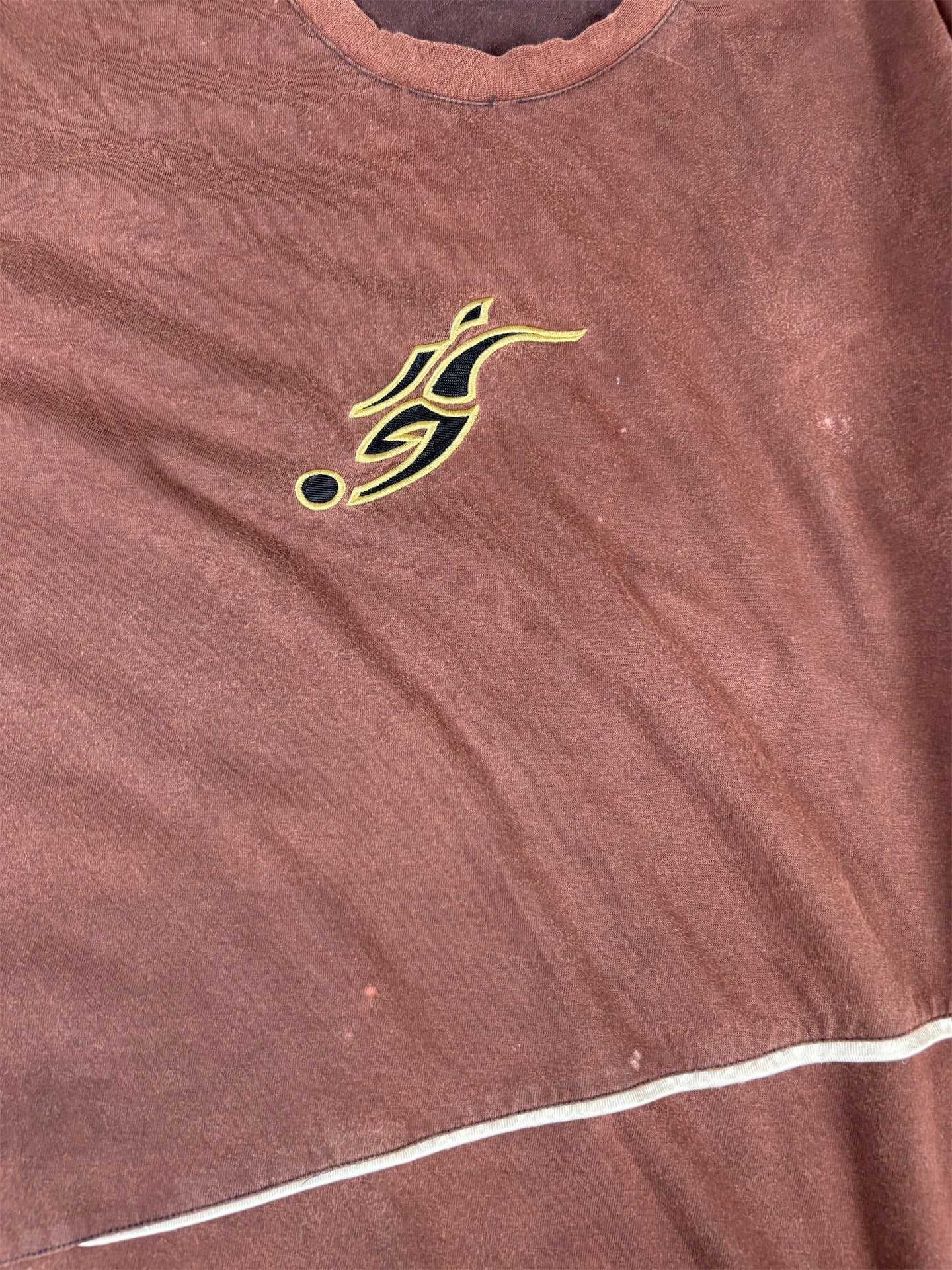 Vintage Y2K Adidas Predator David Beckham Size L Brown White Long Sleeve Crew Neck