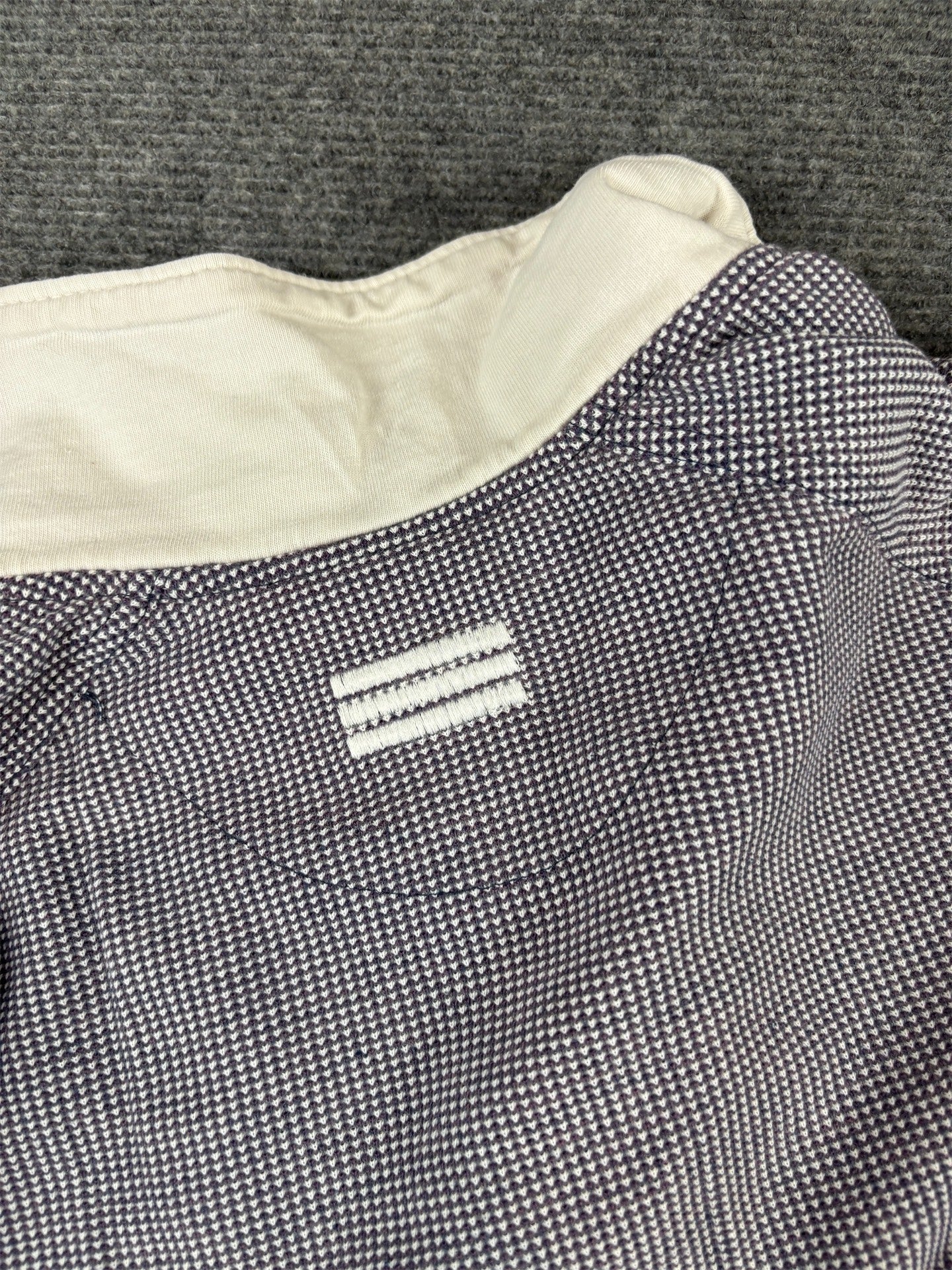 Vintage 90s Adidas Polo Size L Grey Red Cotton Textured Badge Logo