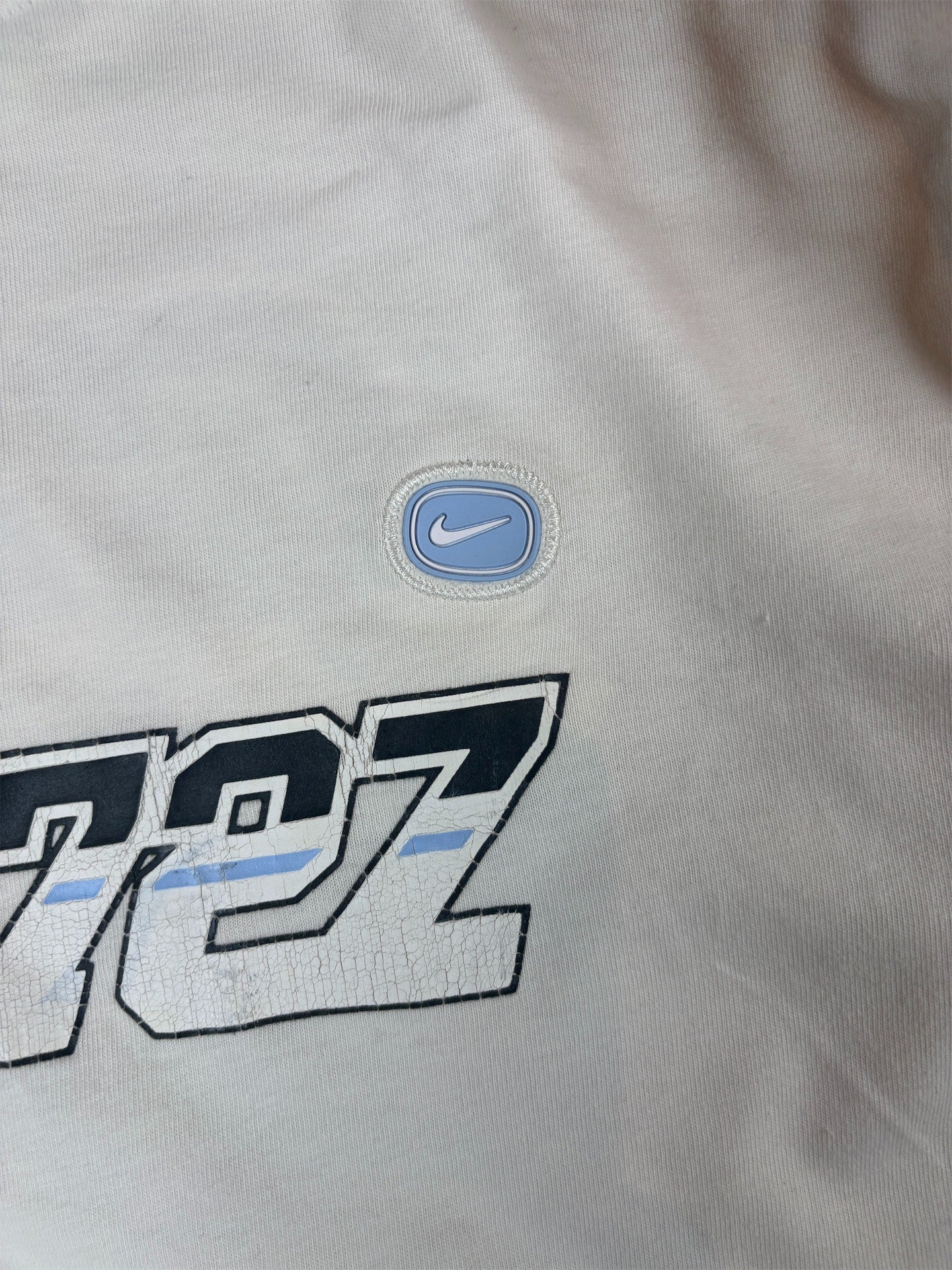 Vintage Y2K Nike Cortez 72 T-Shirt Men's S White Orange Badge Logo Long Sleeve