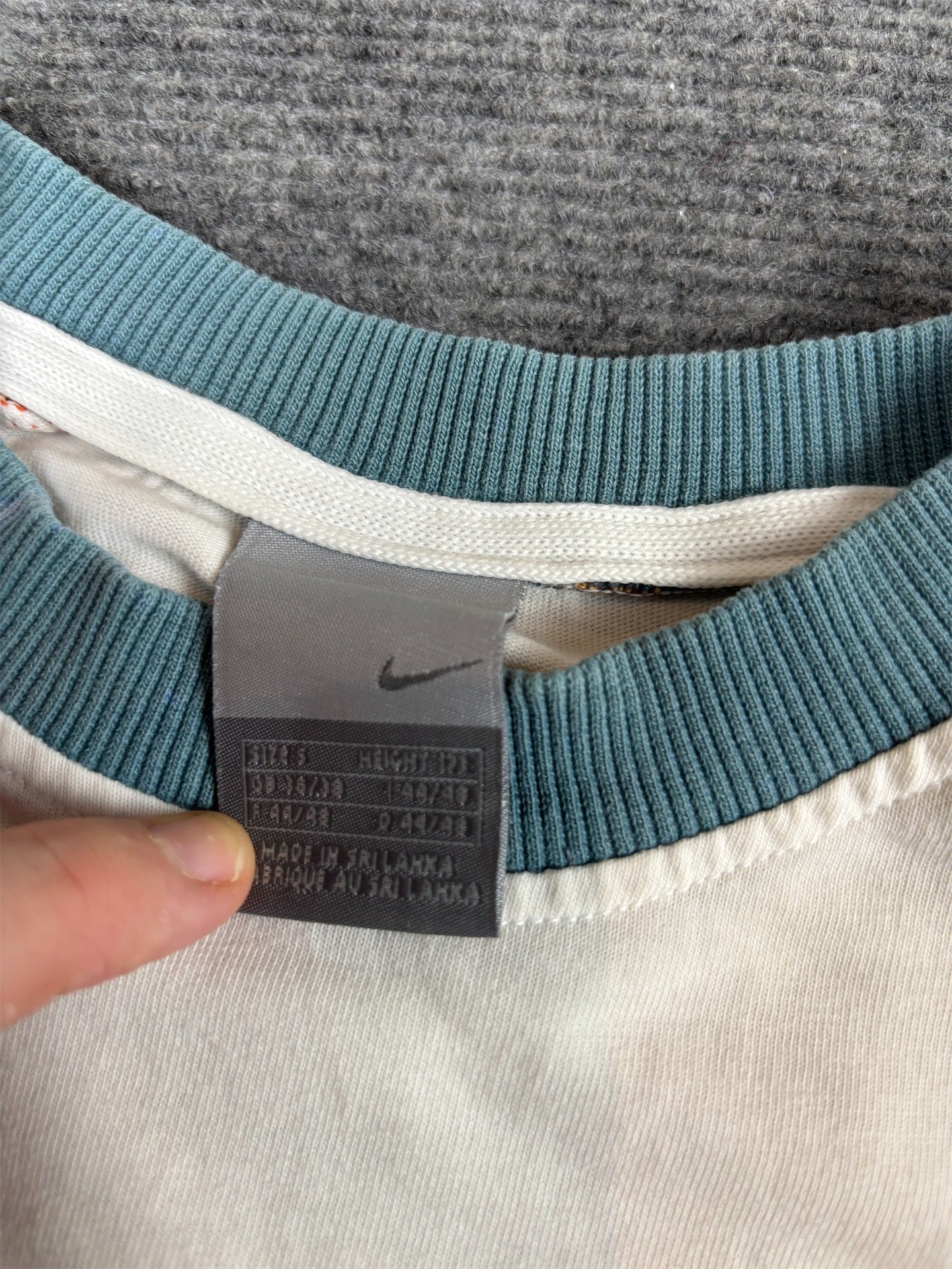 Vintage Y2K Nike Cortez 72 T-Shirt Men's S White Orange Badge Logo Long Sleeve