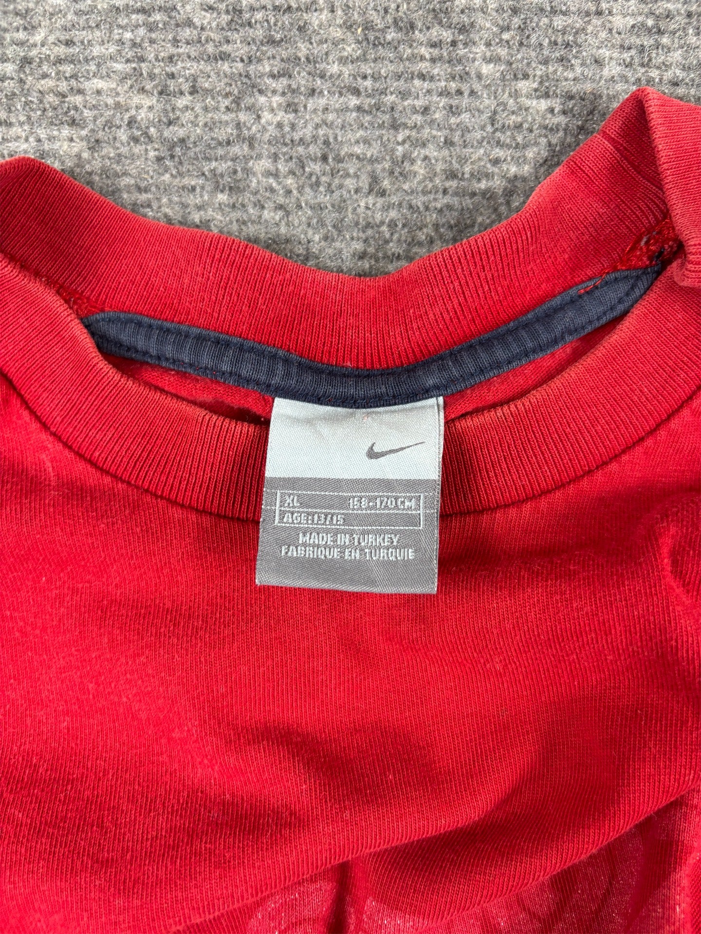 Vintage Y2K Nike Cortez 72 T-Shirt Men's S Red White Swoosh Spell Out Long Sleeve Crew