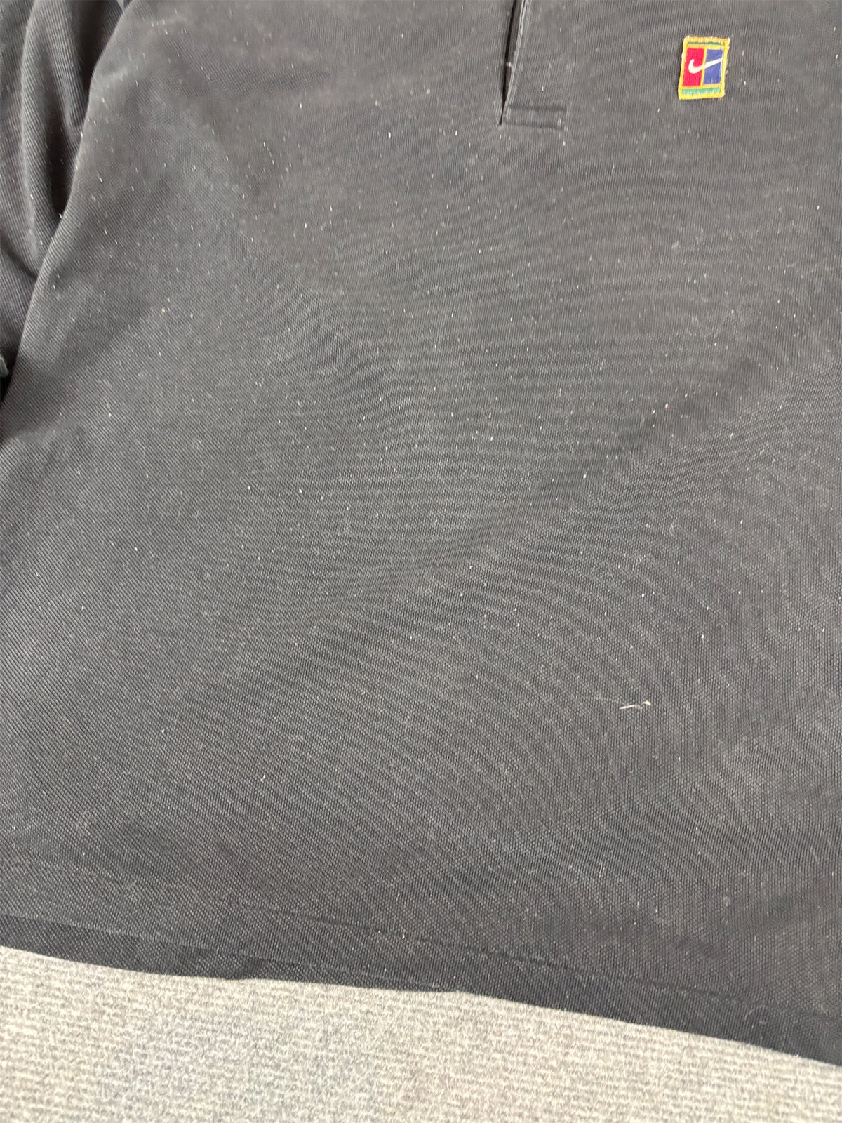 Vintage Y2K Nike Court Polo T-Shirt Size M Black Badge Logo Long Sleeve