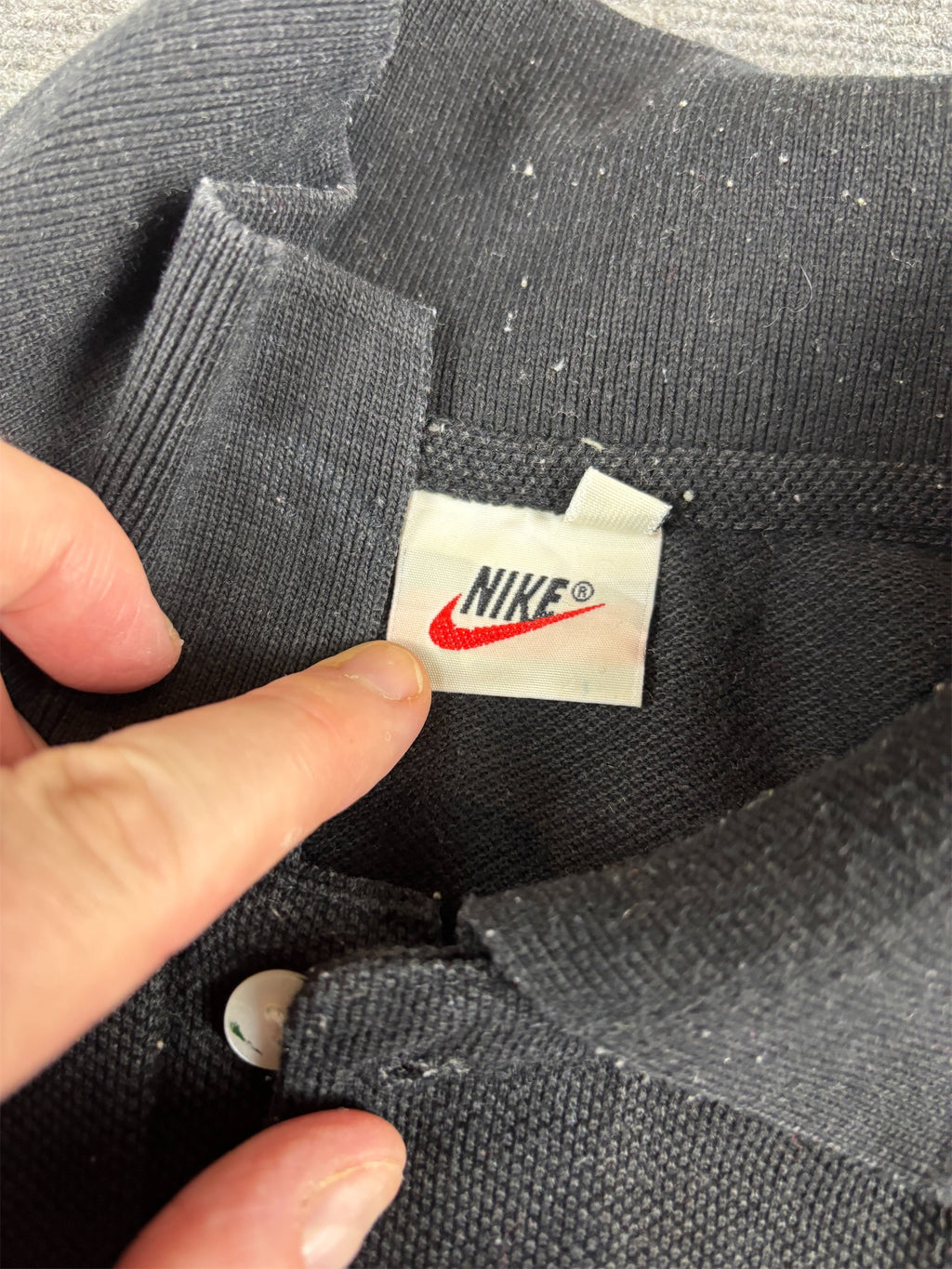 Vintage Y2K Nike Court Polo T-Shirt Size M Black Badge Logo Long Sleeve