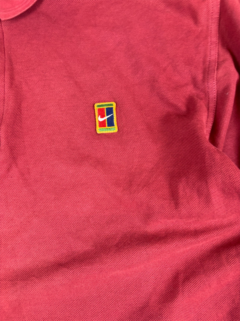 Vintage 90s Nike Court Polo Size S Red Chest Logo Swoosh Tennis Dri-Fit