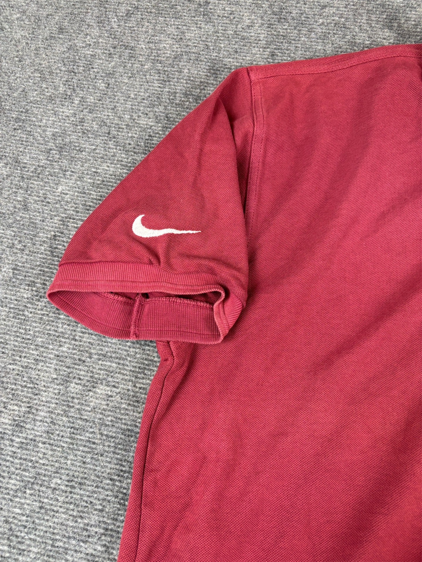 Vintage 90s Nike Court Polo Size S Red Chest Logo Swoosh Tennis Dri-Fit