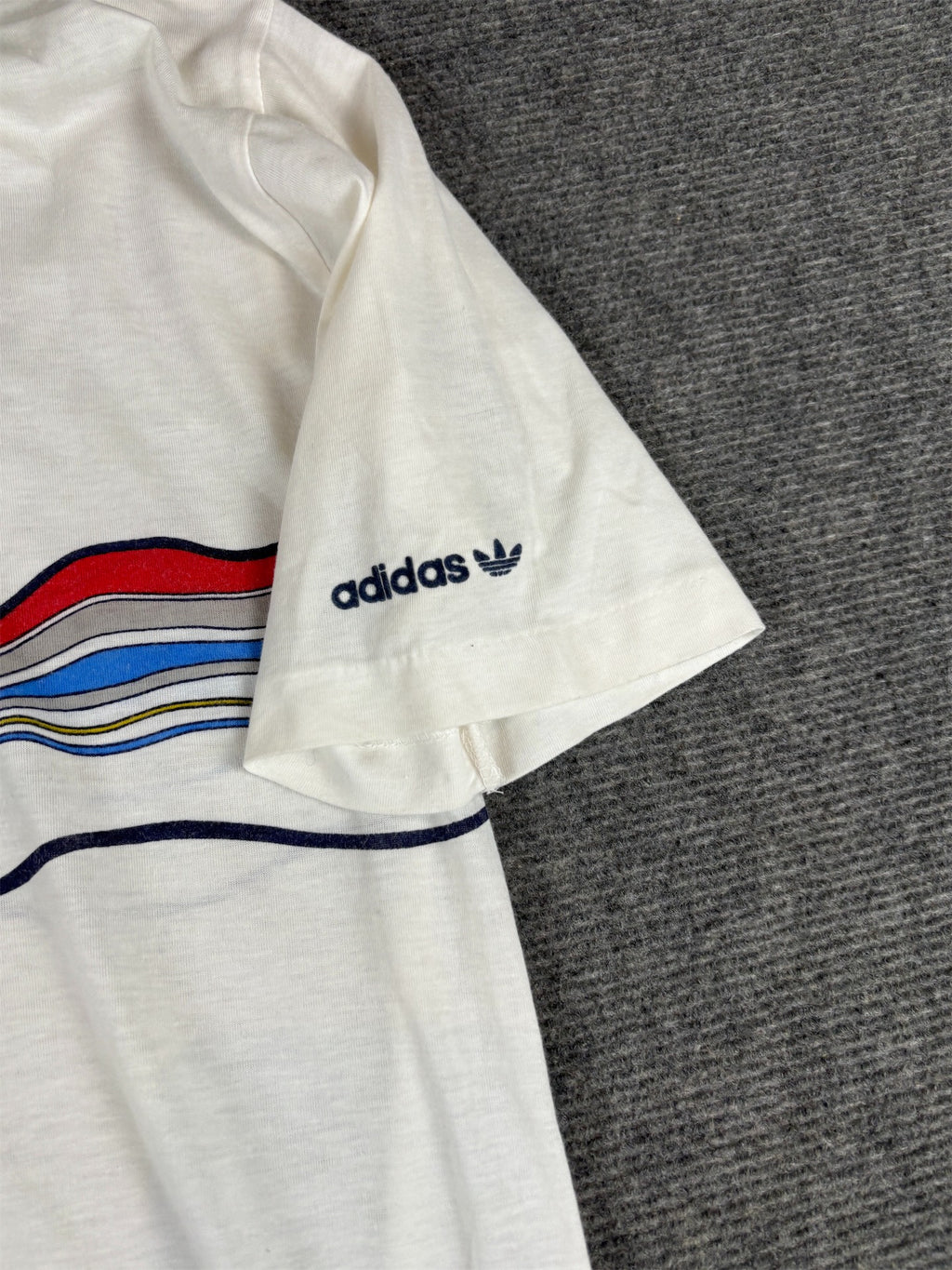 Vintage 80s Adidas Ivan Lendl Polo L White Tennis Abstract Embroidered Silver Logo