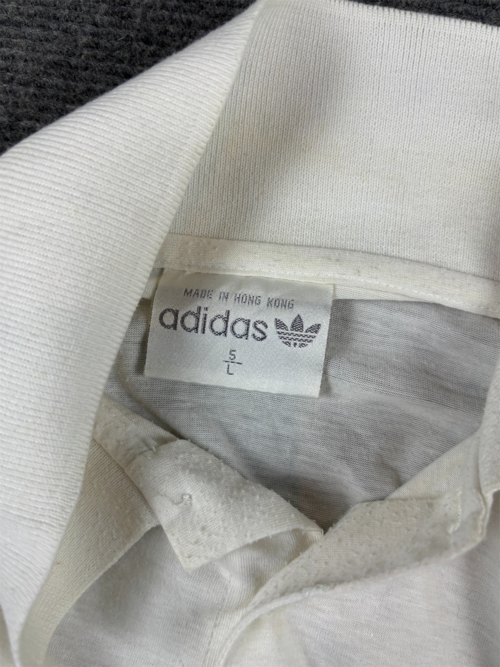 Vintage 80s Adidas Ivan Lendl Polo L White Tennis Abstract Embroidered Silver Logo
