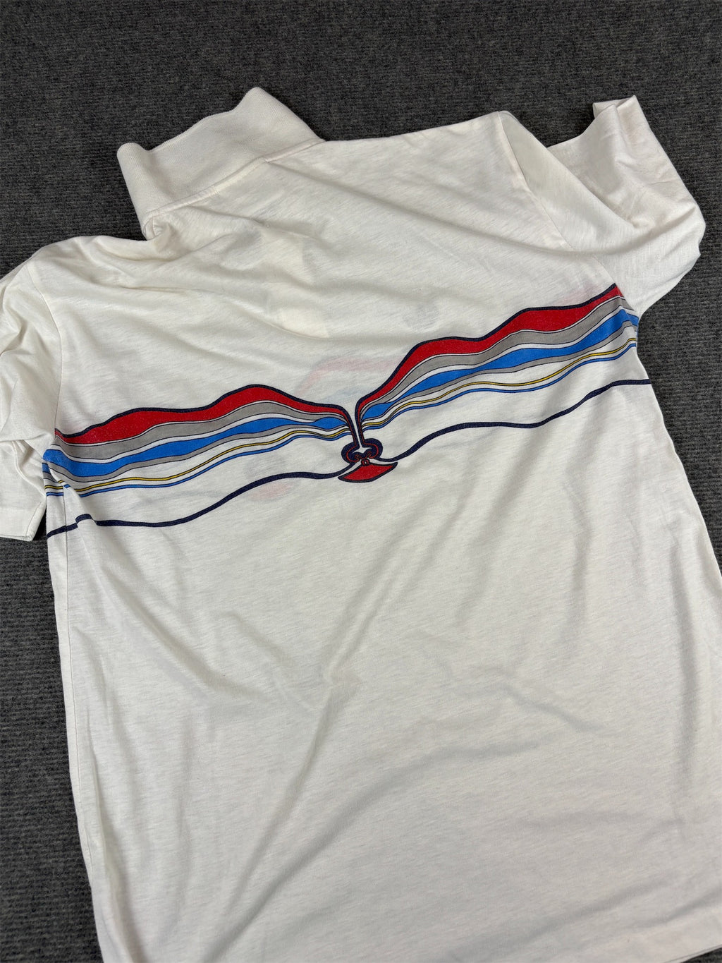 Vintage 80s Adidas Ivan Lendl Polo L White Tennis Abstract Embroidered Silver Logo