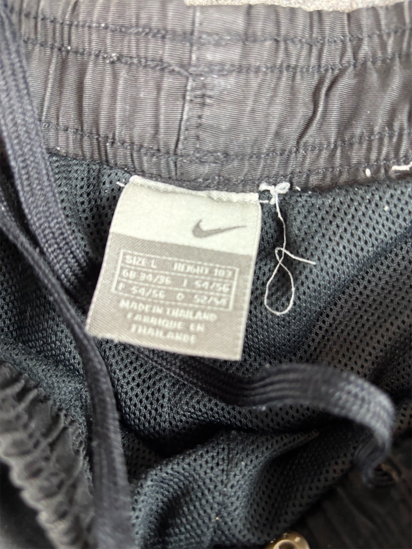 Vintage Y2K Nike Track Pants Size L Black White Panels Red Badge Ankle Zip Wide Leg