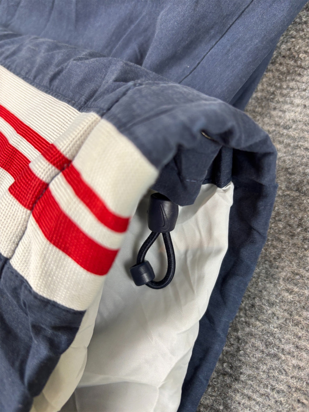 Vintage Y2K Nike Track Pants Size M Navy White Red Panel Ankle Bungee Tabs Straight Leg