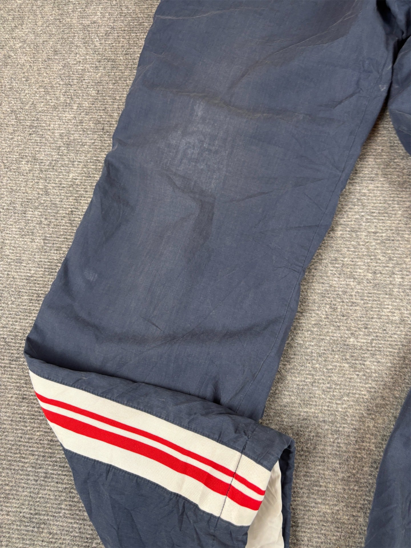 Vintage Y2K Nike Track Pants Size M Navy White Red Panel Ankle Bungee Tabs Straight Leg