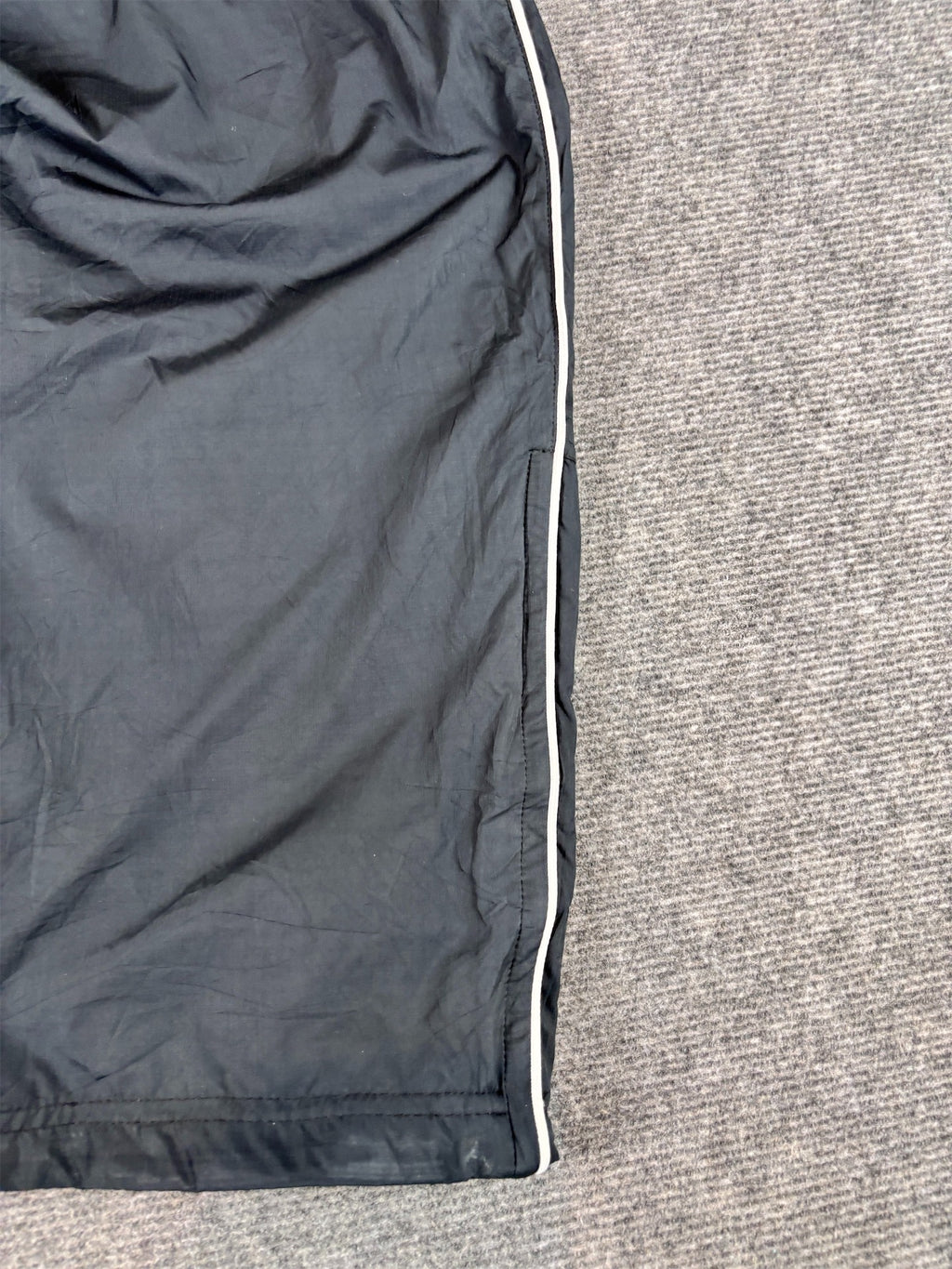 Vintage Y2K Nike Track Pants Size L Black White Piping Ankle Zips Super Wide Leg